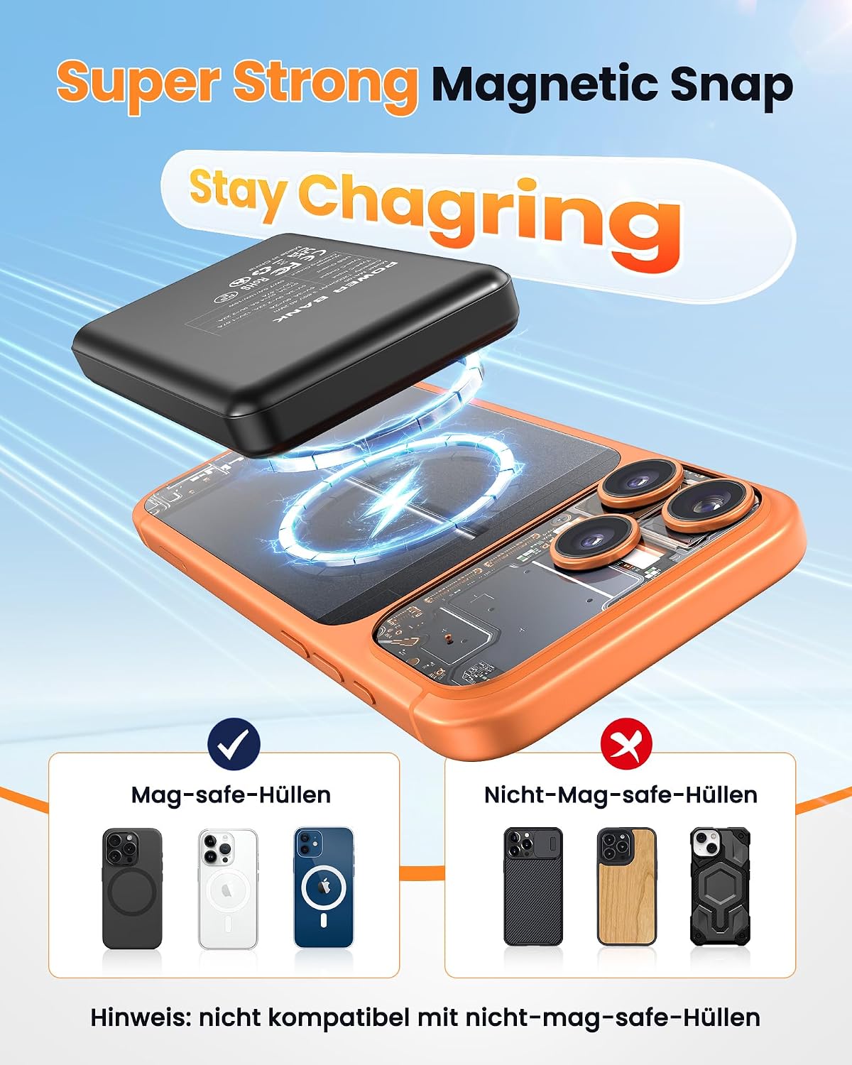 Thumbnail 1 de Power Bank 12000mAh für MagSafe – MagSafe Magnet-Powerbank mit 22,5W USB-C/ USB-A Schnellladung