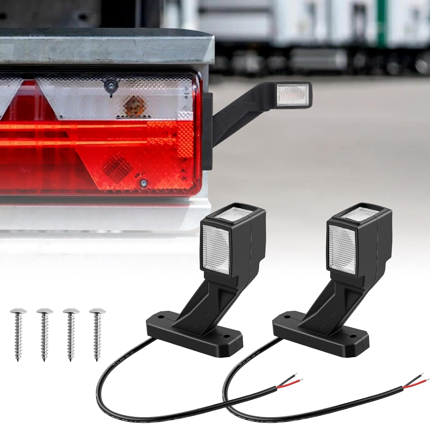 Thumbnail 6 de Justech 2-pack LED side marker lights (12–30V, IP65, triple colour) for trucks, trailers and caravans