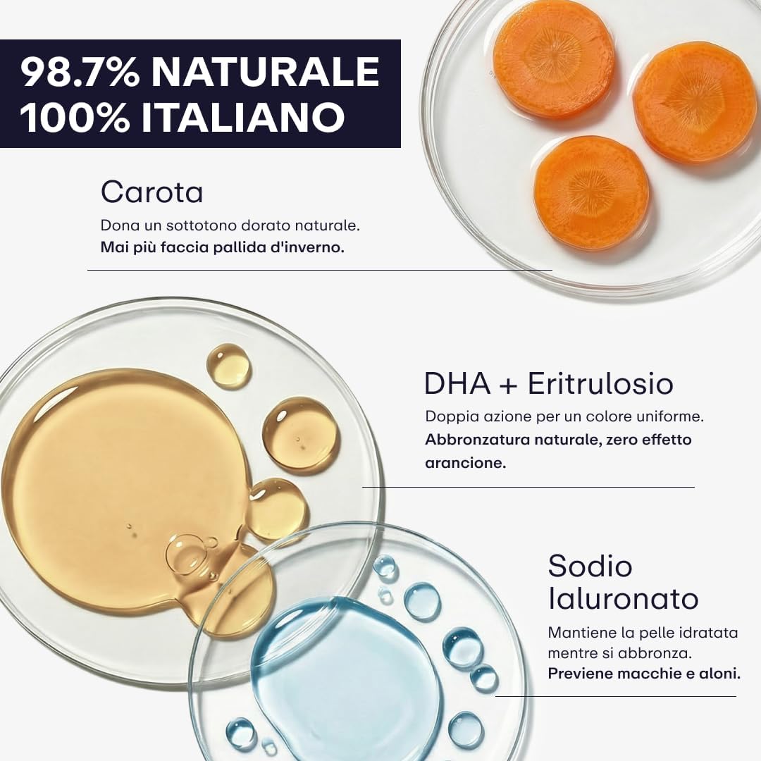 Detalle de SERLINO LAB Gocce Autoabbronzanti 30 ml – abbronzatura naturale senza sole per uomo, con Aloe Vera e acido ialuronico