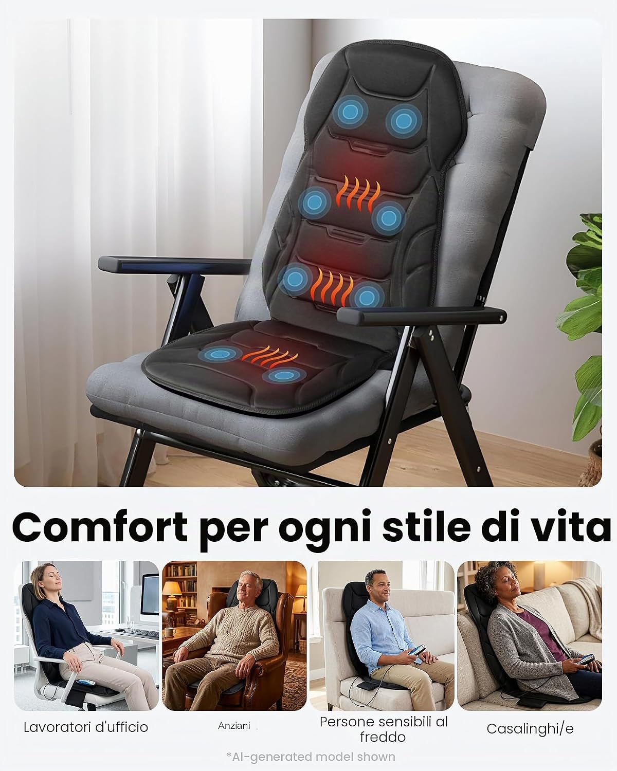 Detalle 2 de COMFIER Sedile massaggiante 8 motori 💺