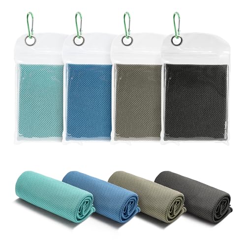 Detalle de Amazon Basics Asciugamani Rinfrescanti da Palestra per Collo e Viso, Confezione da 4 – 102 cm x 31 cm