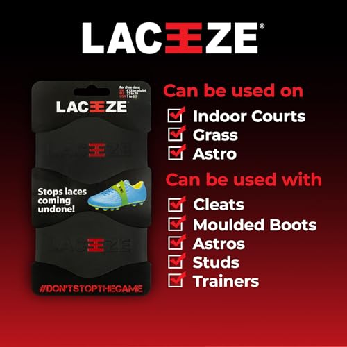 Detalle 2 de LACEEZE Lace Band for Football Boots (Black) – Lace Cover for Kid and Adult Shoes