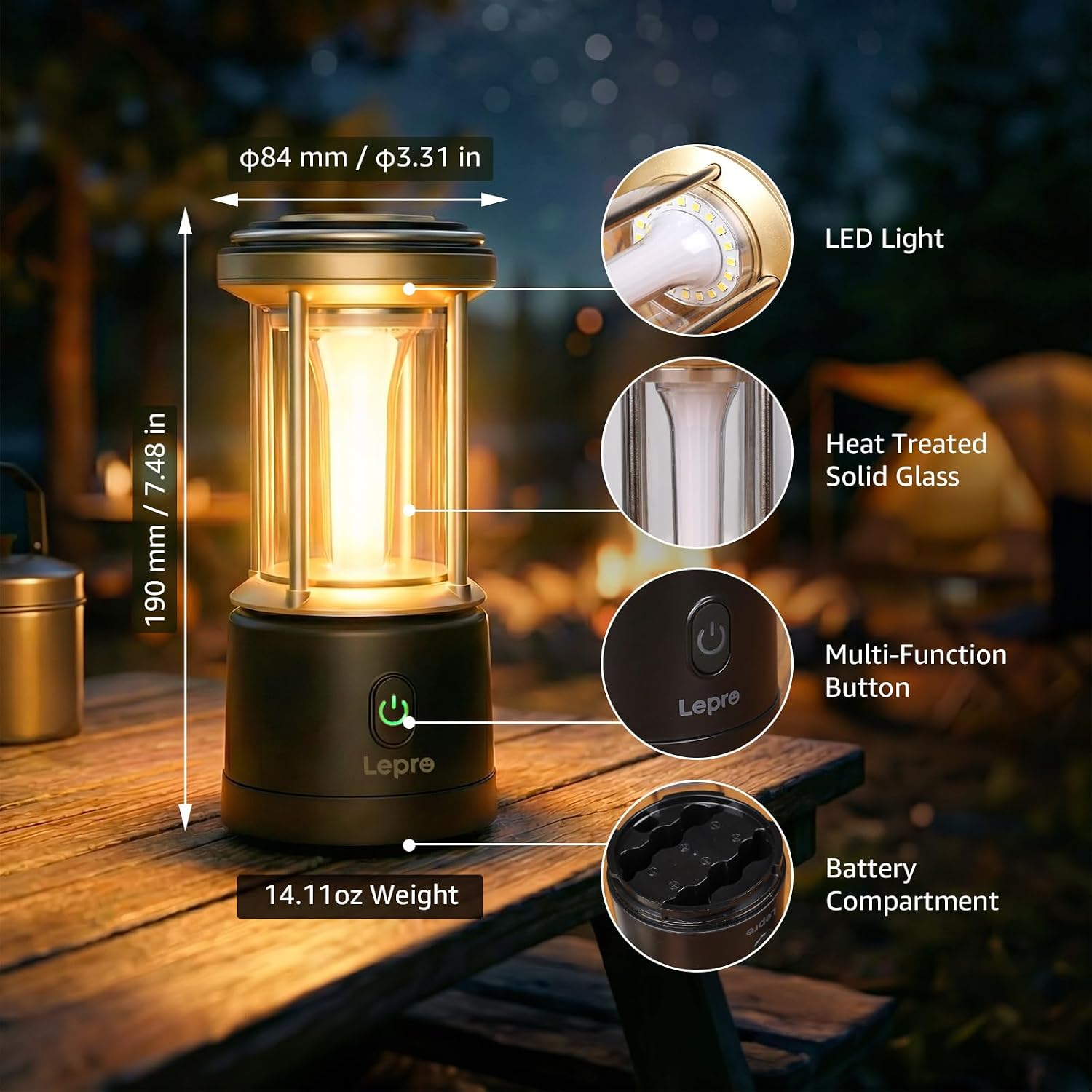 Thumbnail 4 de Lepro Camping Lantern 1100 Lumen