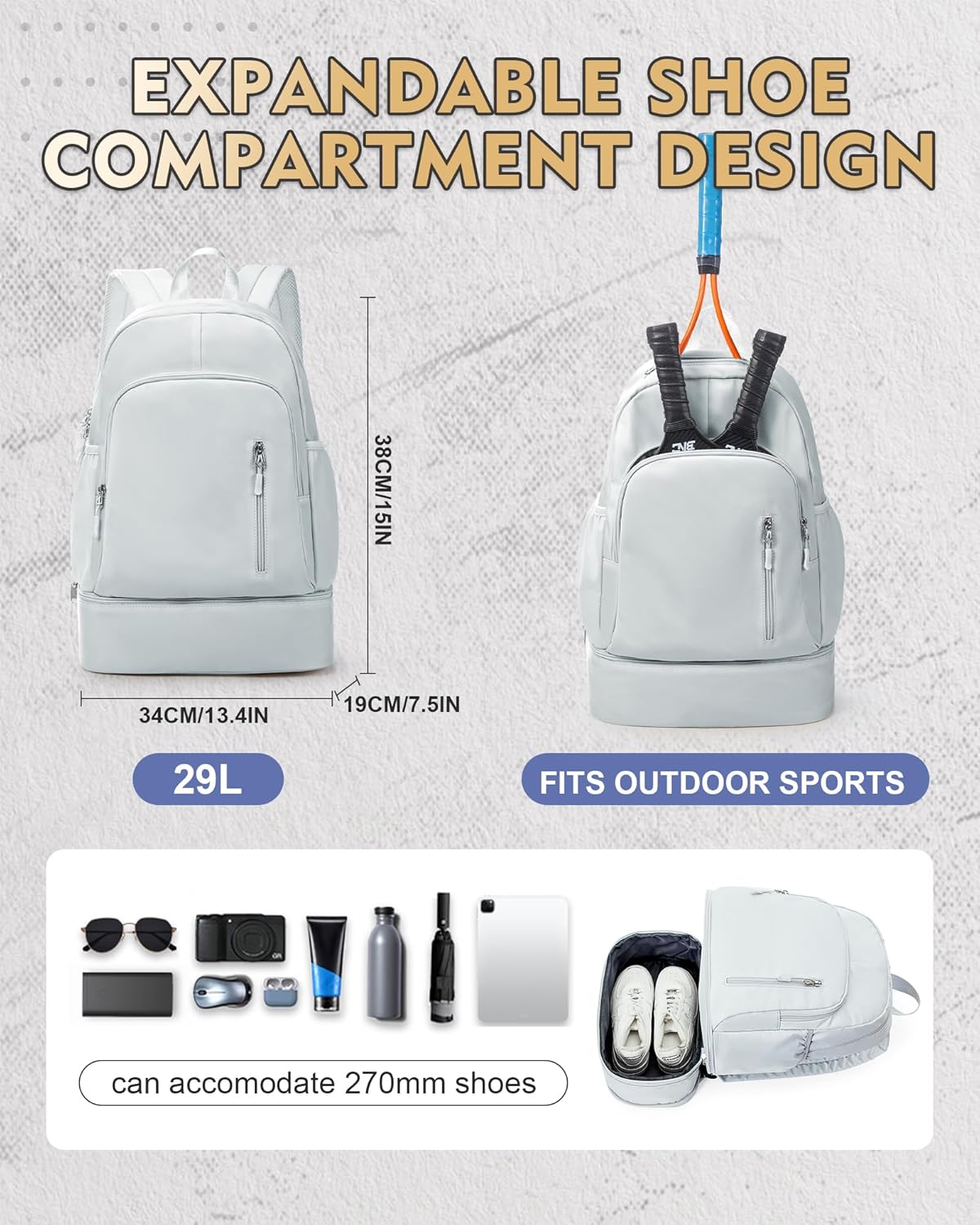 Thumbnail 4 de VENATIN Gym Backpack for Women and Men