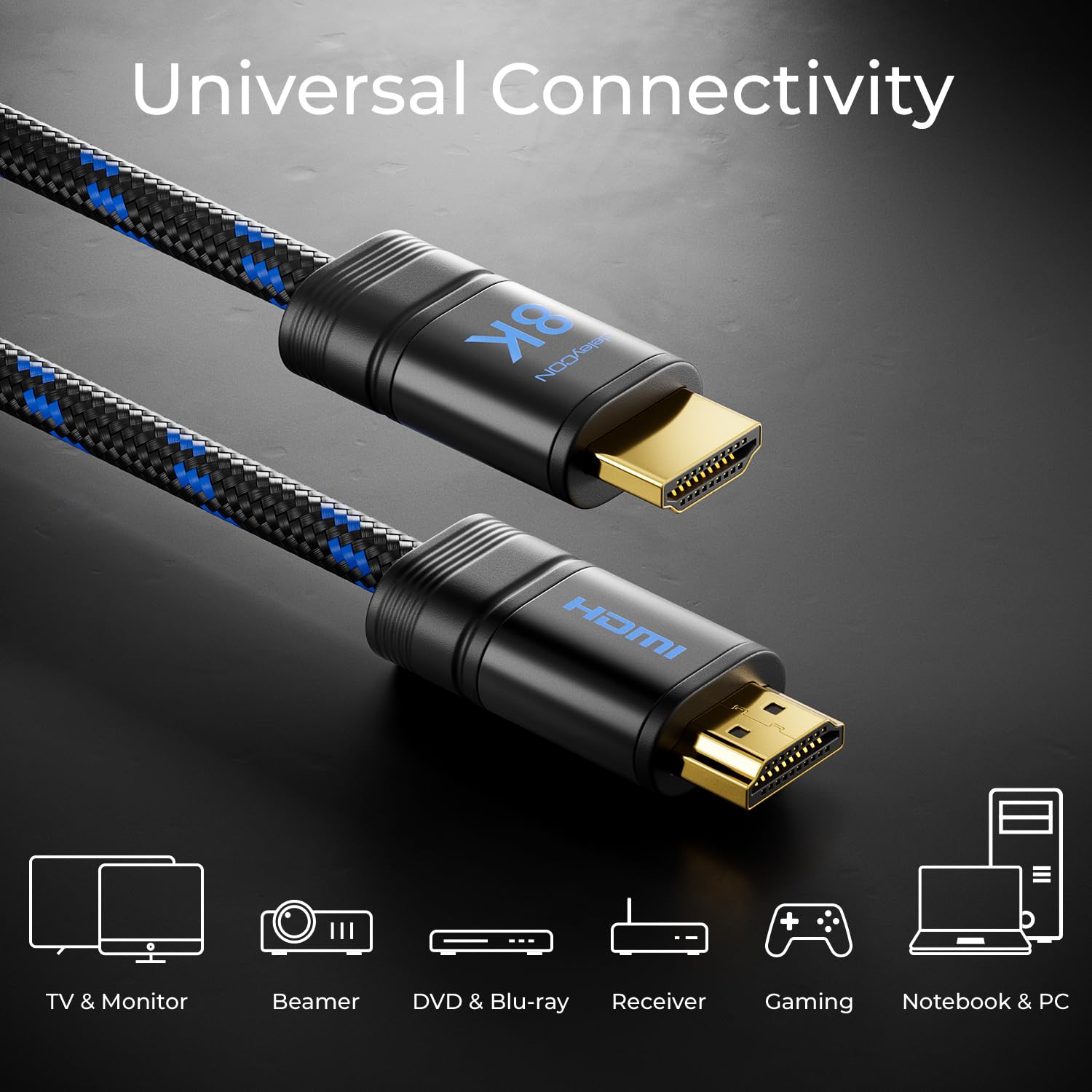 Thumbnail 6 de deleyCON 2m 8K HDMI 2.1b Kabel 48G