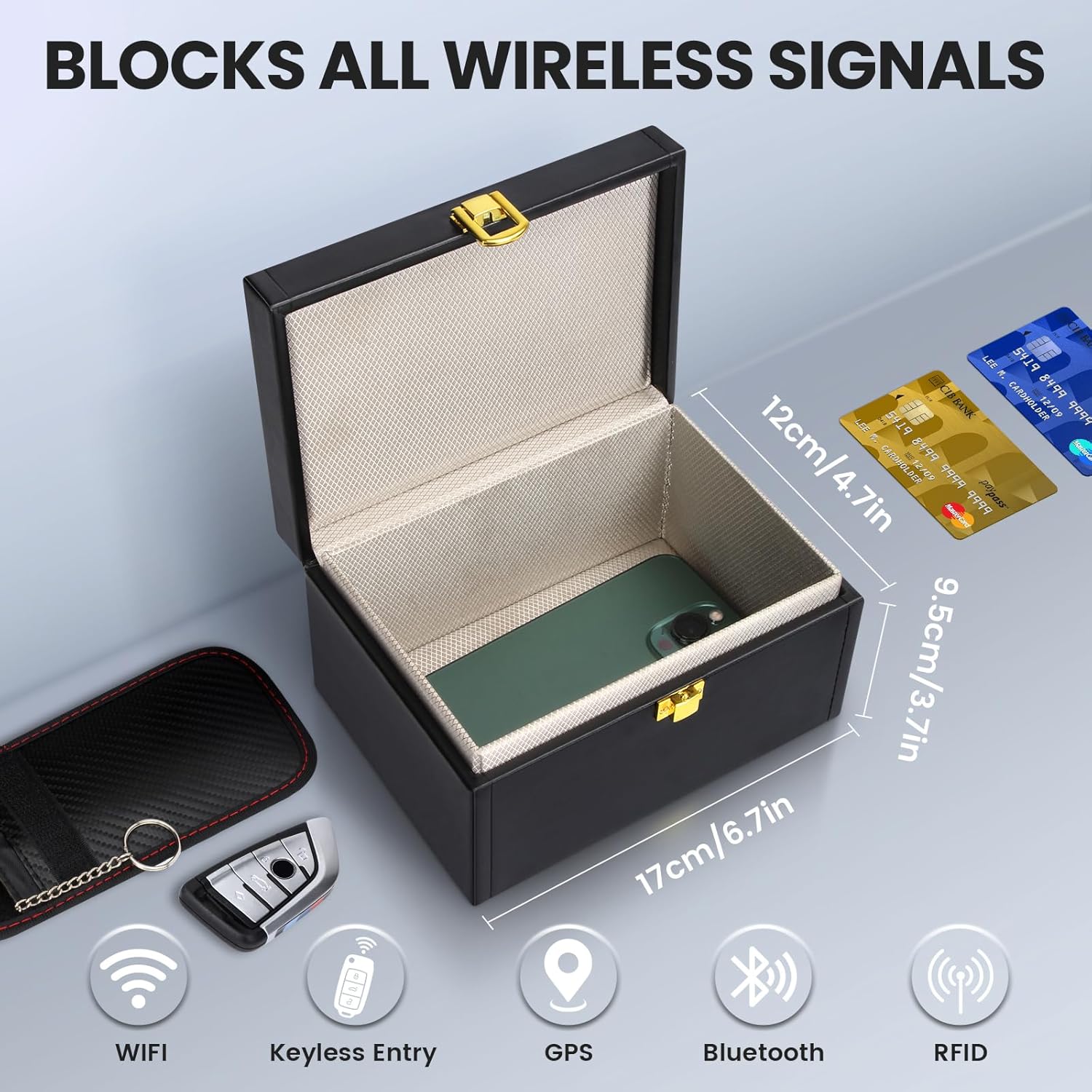 Thumbnail 3 de Bryze Faraday Box and Pouch 2 Pack: Dual-Layer RF Shield for Keyless Car Security