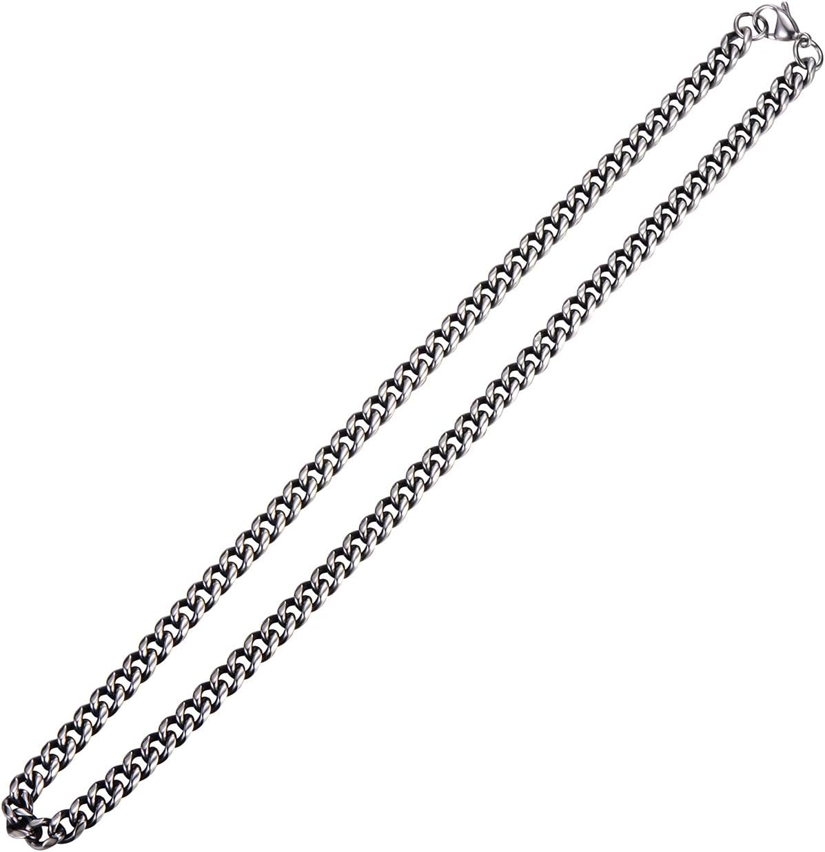 Detalle de DonDon Collana da Uomo in Acciaio Inossidabile Argento-Nero (52 cm)