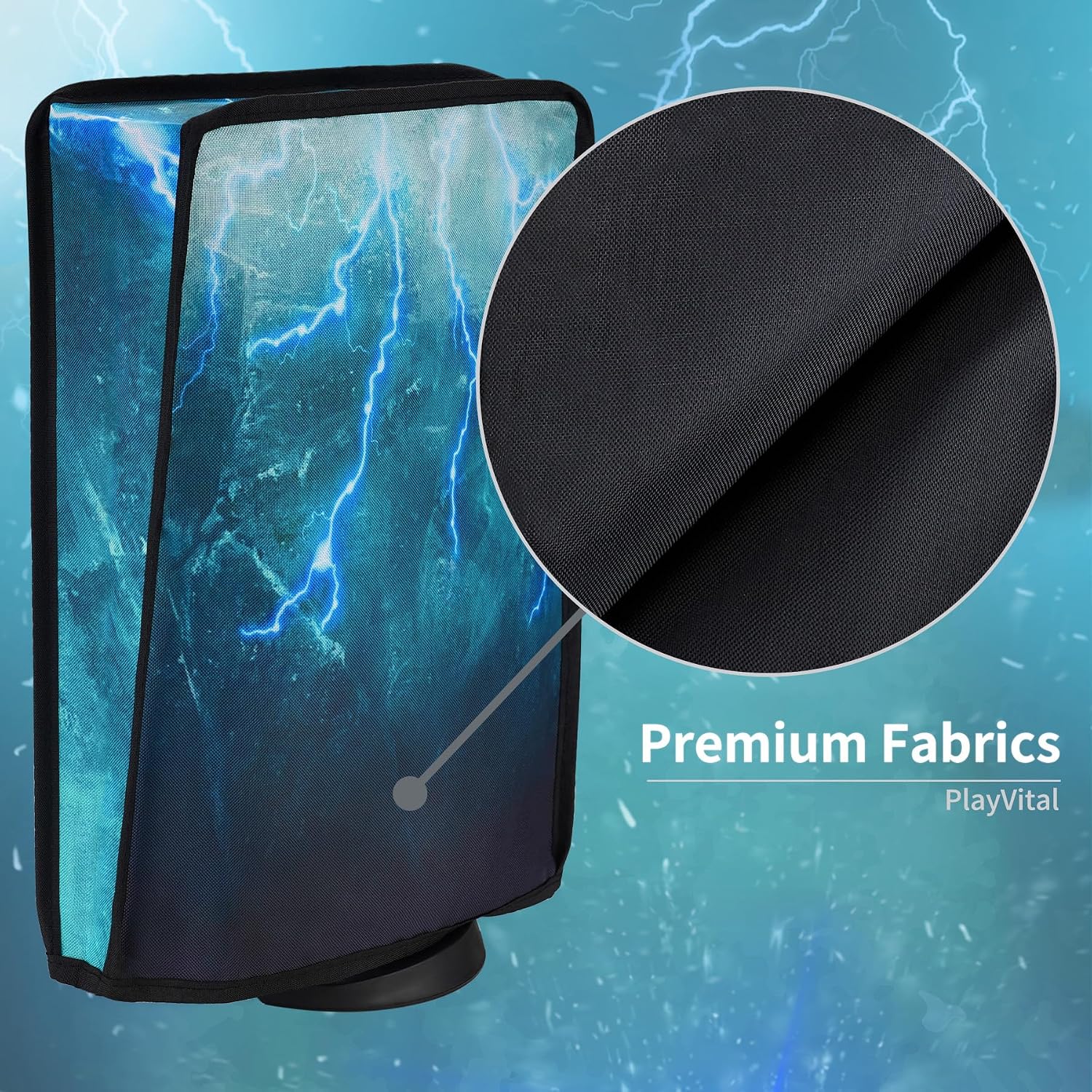 Thumbnail 3 de PlayVital Dust Cover for PS5 Console – Green Storm Thunder