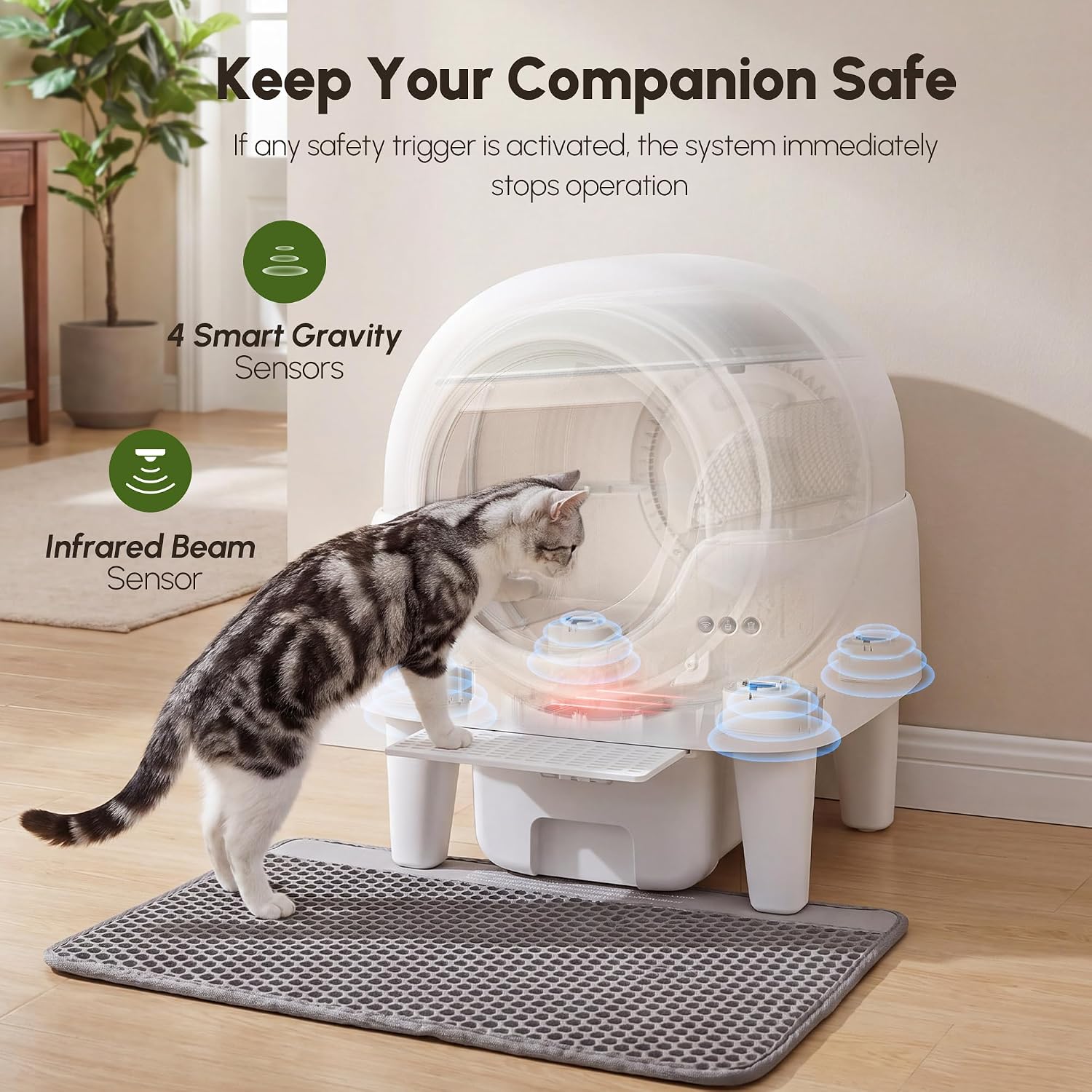 Detalle 2 de Cavrtbany Automatic Litter Box 15L Waste Bin