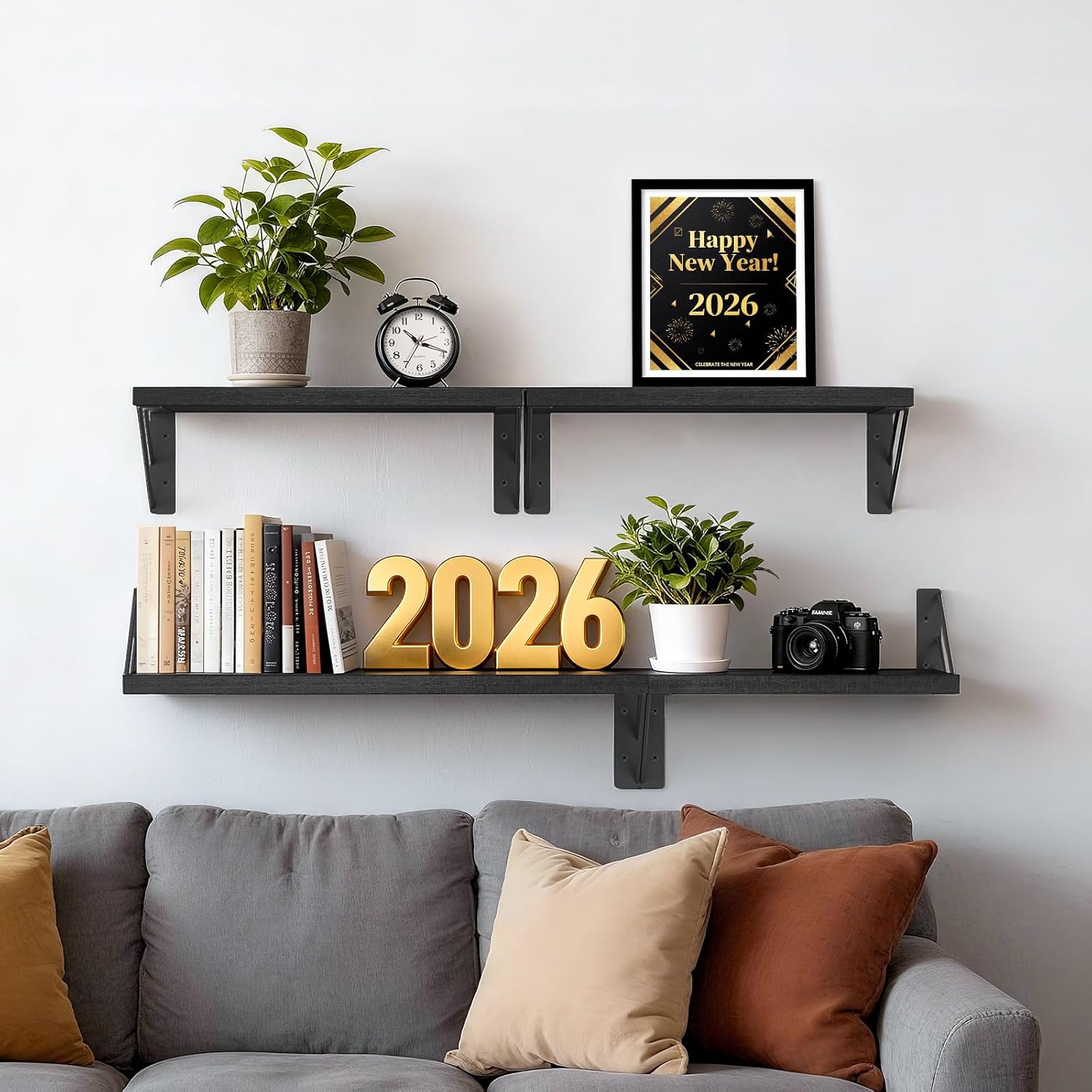 Thumbnail 1 de BAYKA Wall Mounted Floating Shelves Set of 4 🪵