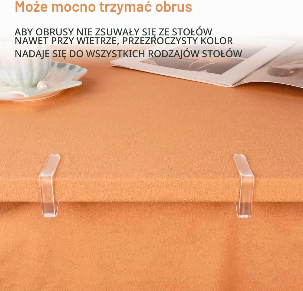 Detalle 2 de AUAUY M1-3585524 – przezroczyste klipsy do obrusów, 27 sztuk, ABS