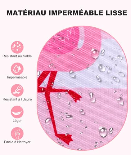 Thumbnail 2 de ISEYOU Grand Sac de Plage XXL Imperméable avec Fermeture Éclair – Sac Plage Pliable et Léger, Multi-Poches de Grande Capacité
