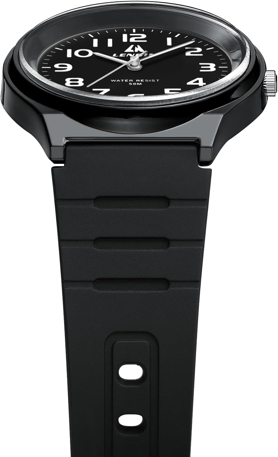 Detalle 2 de LN LENQIN men’s analog quartz watch with silicone strap – 30M waterproof fashion casual