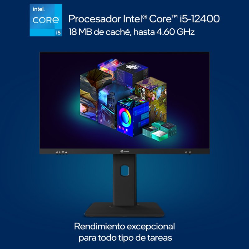 Detalle de Alurin Flow AIO 27" i5-12400, 16GB/1TB — Altura regulable
