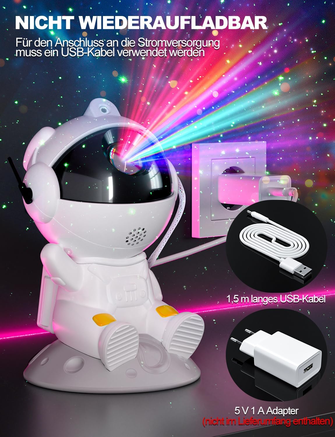Thumbnail 5 de TOCVEOE Astronaut Sternenhimmel Projektor
