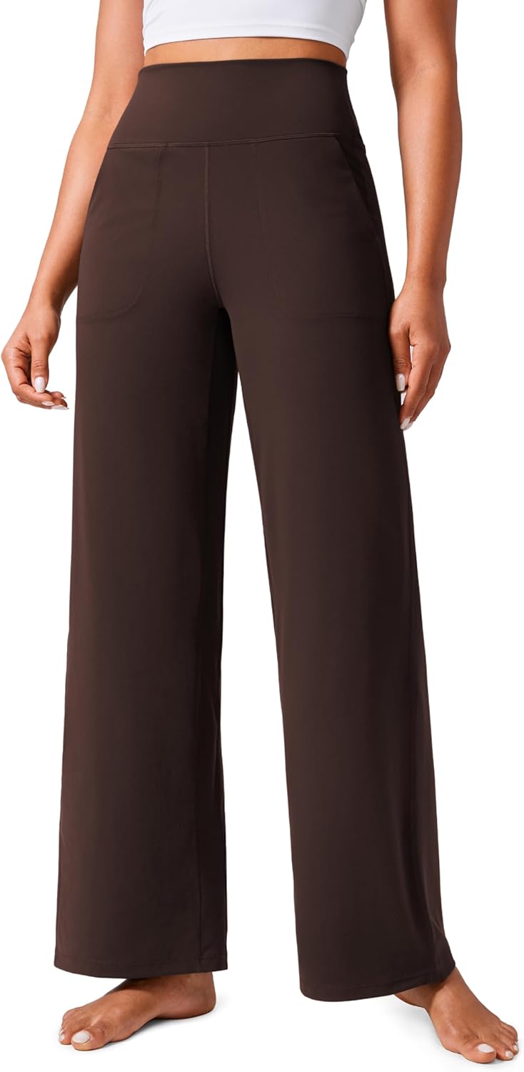 Detalle 2 de CRZ YOGA Donna Butterlift A Vita Alta: Pantaloni a Gamba Larga con Tasche, comodità casual per l’uso quotidiano