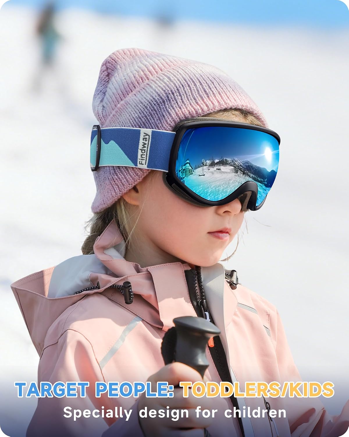 Detalle 2 de Findway Kids Ski Goggles OTG 100% UV