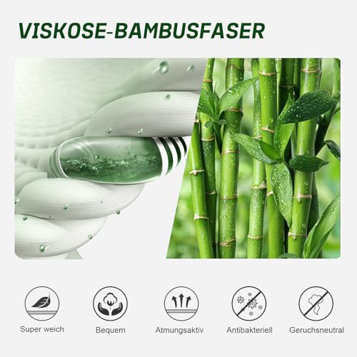Detalle de Niorasen Bambus Sneaker Socken – 6 Paar, Unisex, Größe 37–42