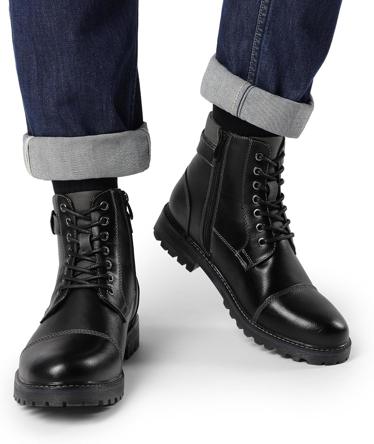 Thumbnail 1 de Bruno Marc Bottines de moto pour hommes élégantes à fermeture latérale