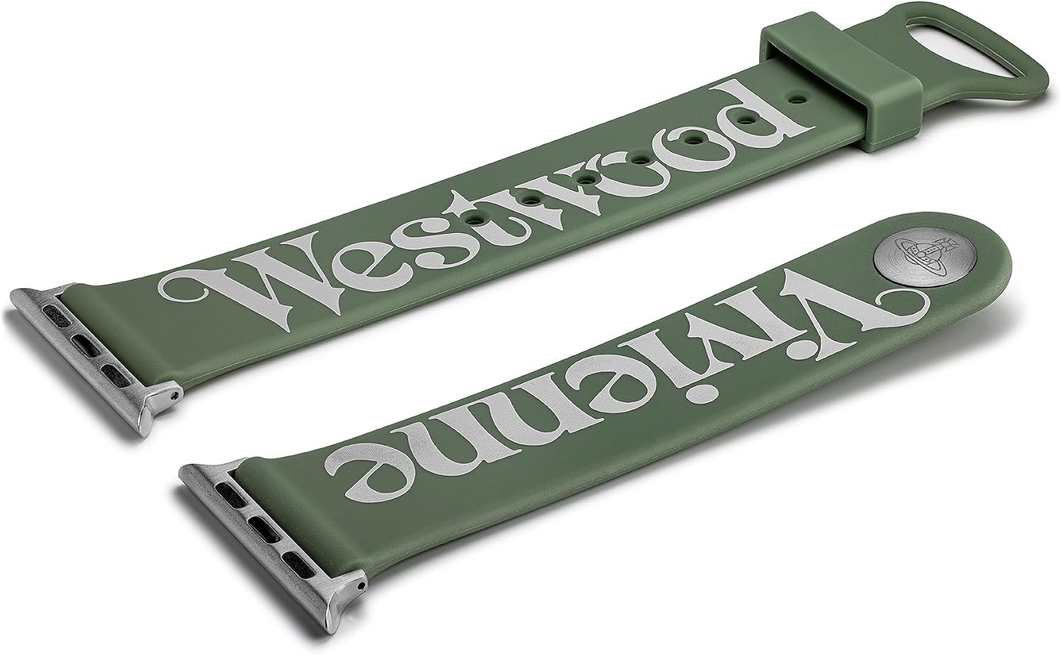 Detalle de Vivienne Westwood 22mm Apple Watch Strap – Silver Clasp, 38–41mm Compatibility