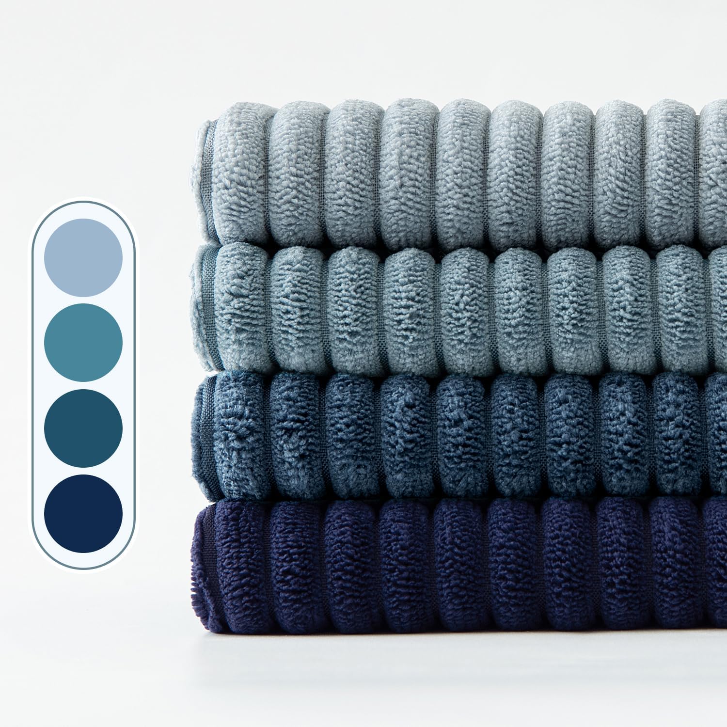 Thumbnail 1 de EMEMA Kissenbezug 40x40 cm aus Kordsamt im 4er-Set (Kissenhülle, dunkelblau)