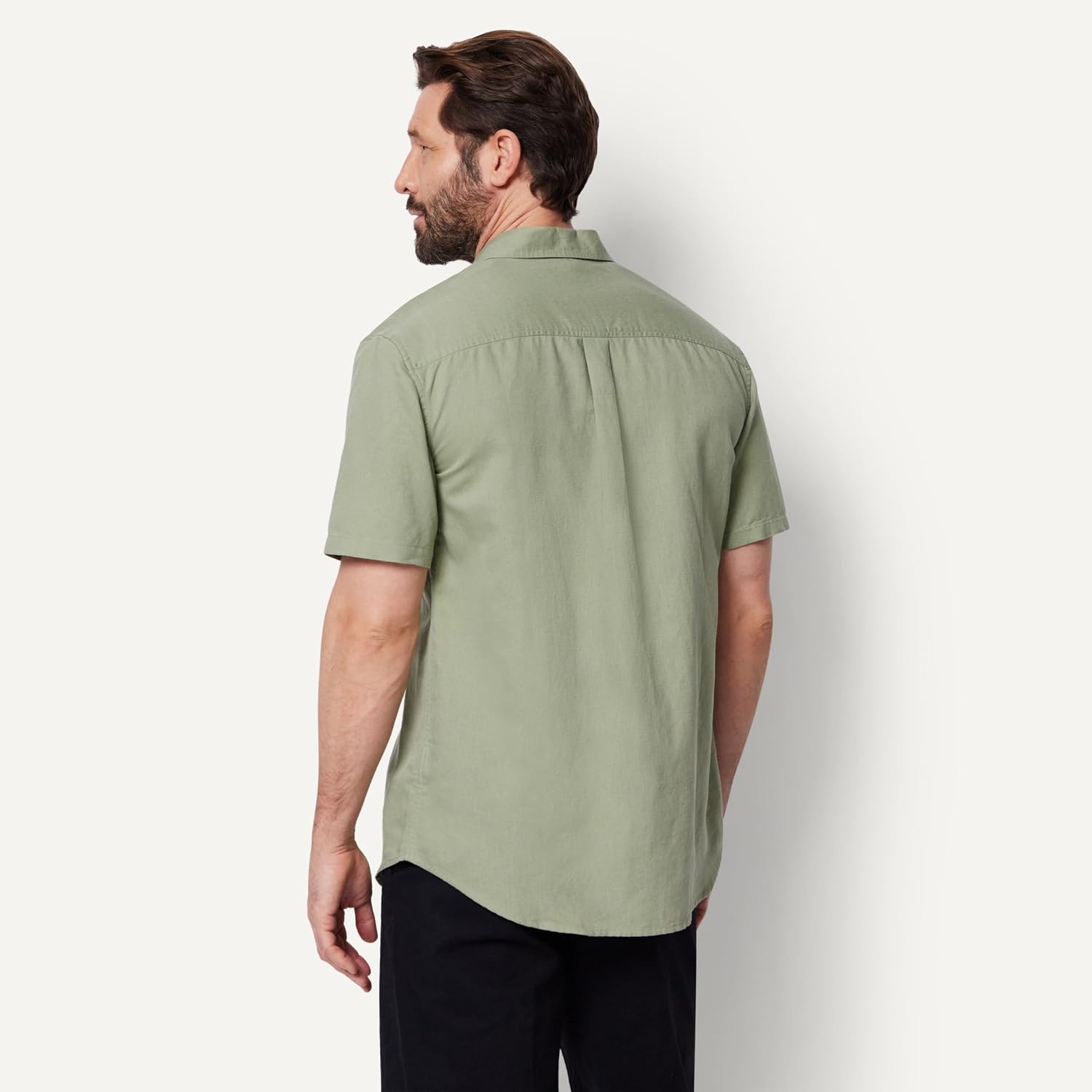 Detalle de Amazon Essentials Men's Regular-Fit Short-Sleeve Linen Shirt