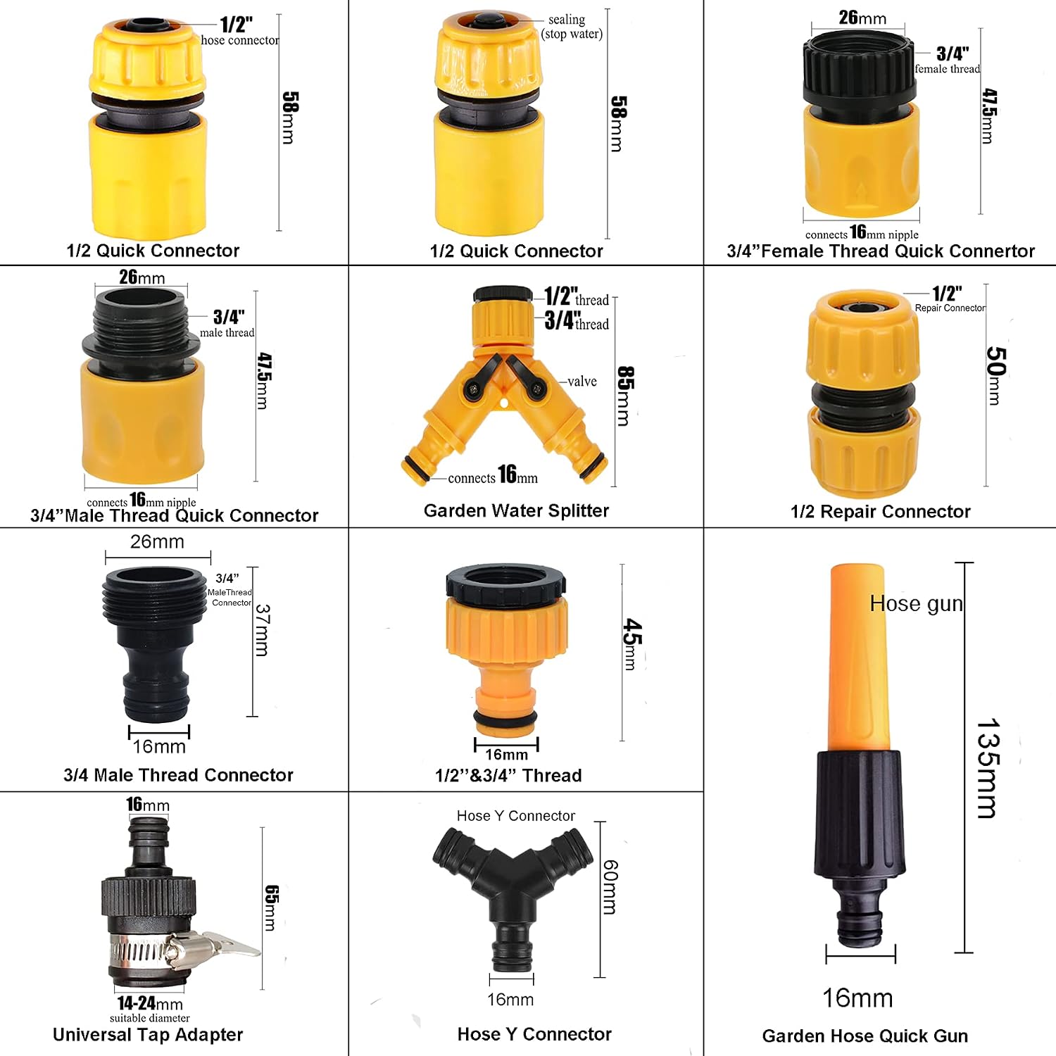 Detalle 2 de BABADU Garden Hose Connector Kit 20 Pack