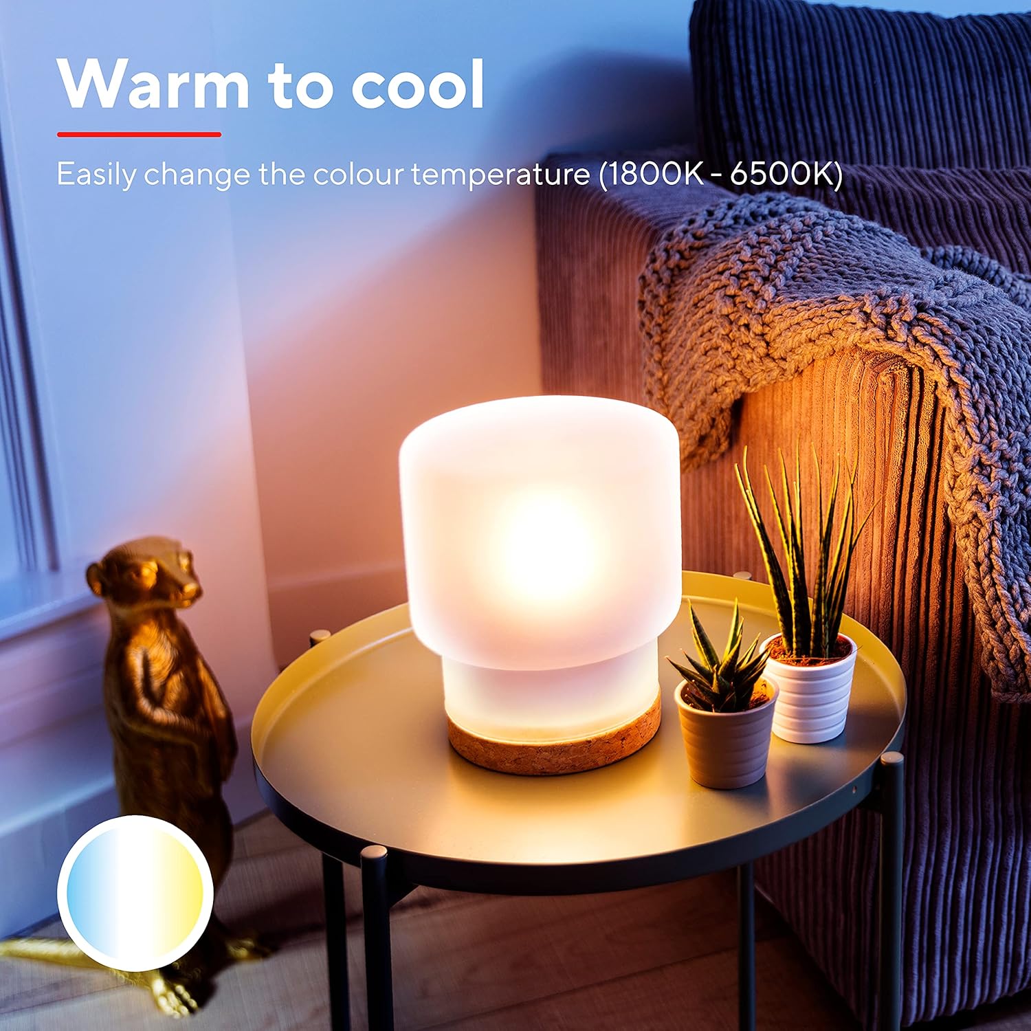 Thumbnail 1 de Trust WiFi E27 Smart Bulb (Dimmable LED, No Hub) – Warm to Cool White Ambience, Works with Alexa & Google Home, 2 Pack