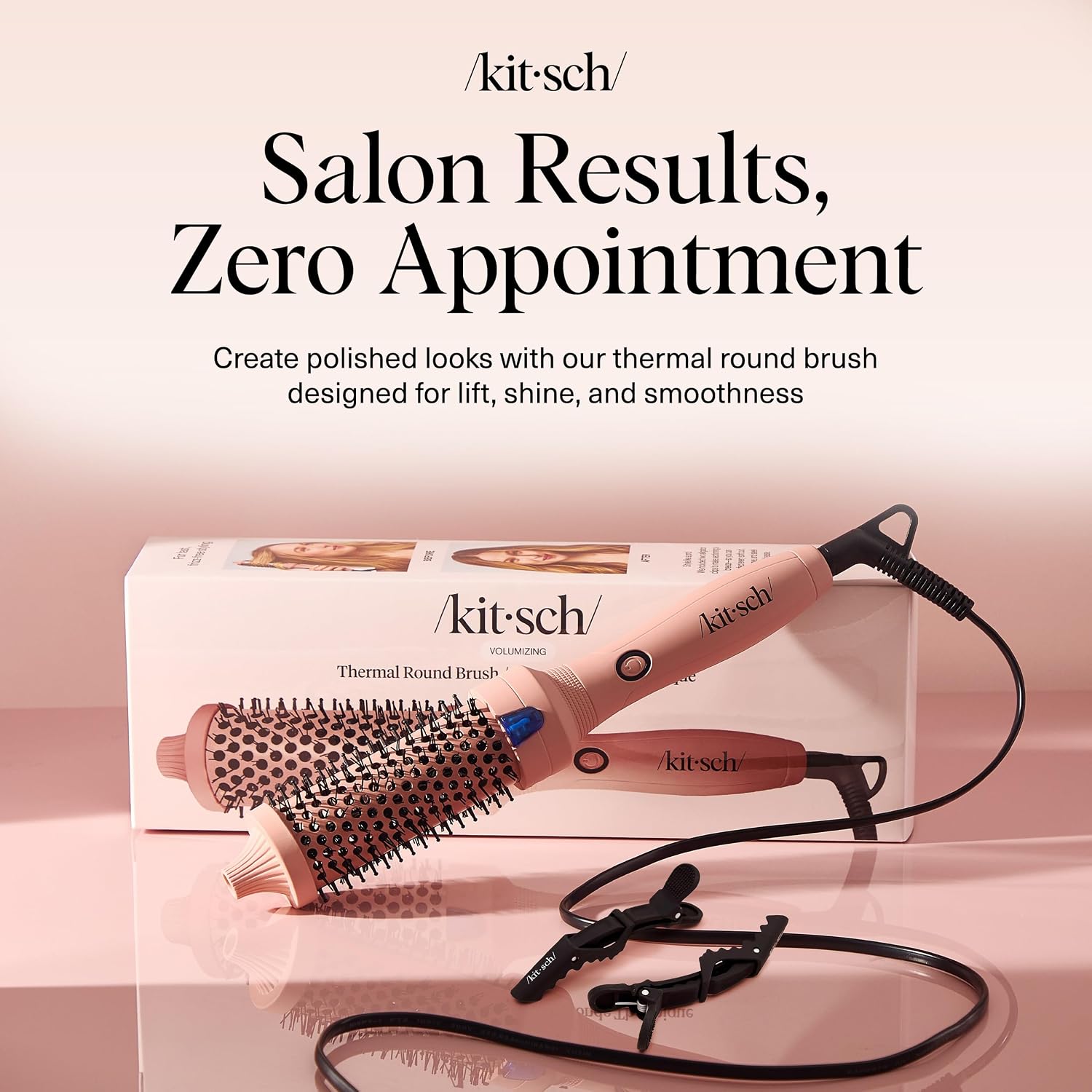 Detalle de Kitsch Thermal Round Brush (Heated Round Brush) with 1.5 in Ceramic Barrel for Blowout Volume & Shine