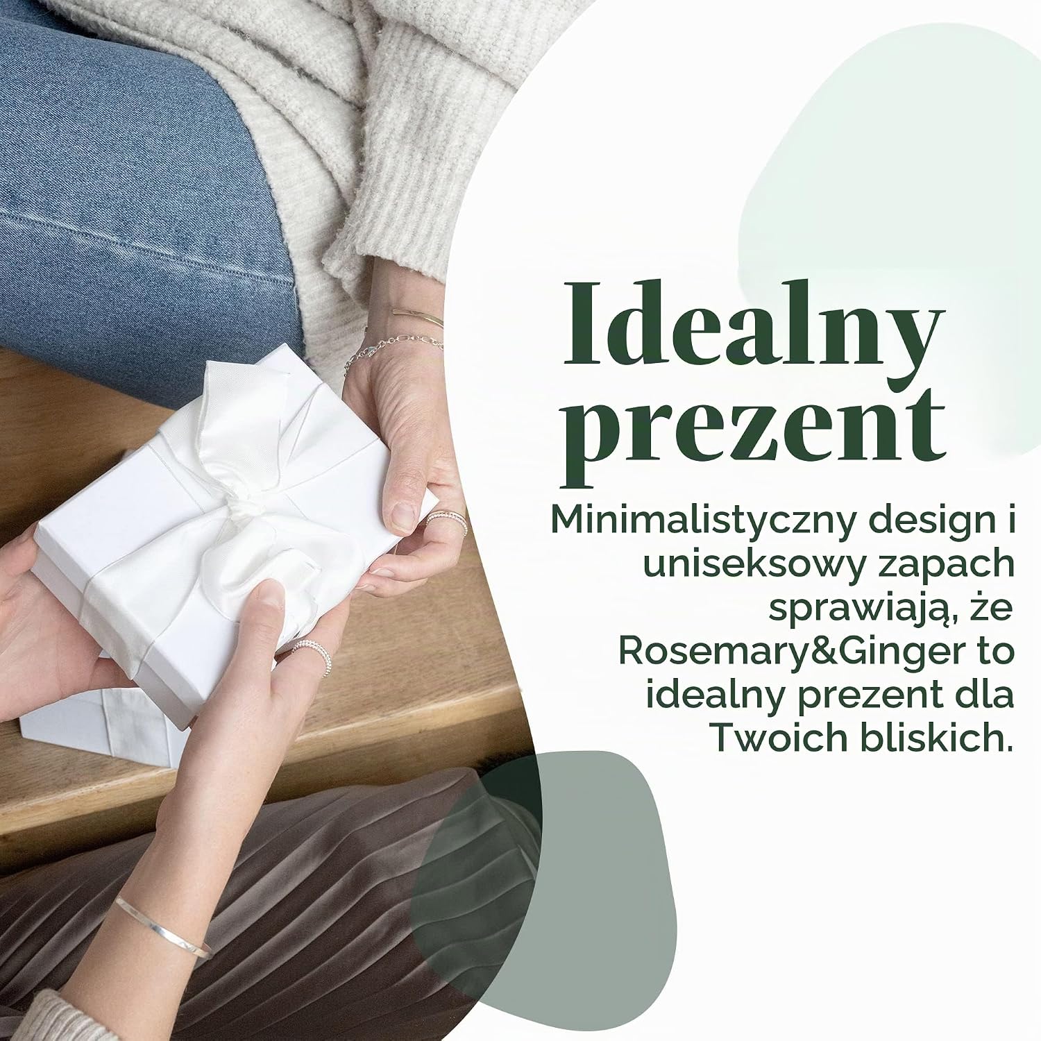 Detalle de Jean & Len świeca zapachowa premium rozmaryn i imbir, wegańska, 230 g