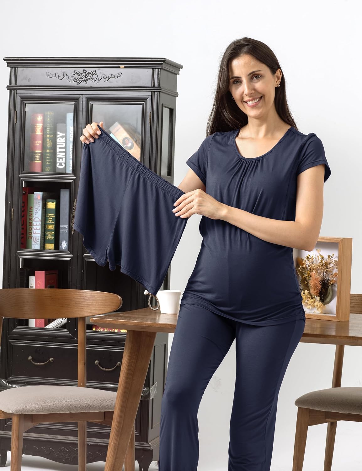 Detalle 2 de SUNNYBUY Damen Stillpyjama 3-teilig