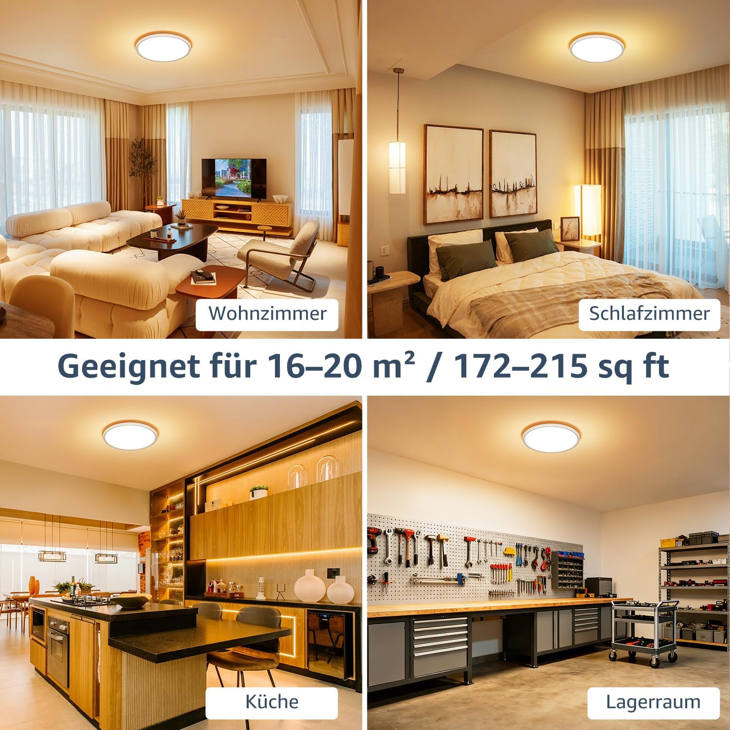 Thumbnail 6 de Lepro Deckenlampe 24W IP44 – wasserdichte LED-Deckenleuchte für Bad, Küche und Wohnbereiche