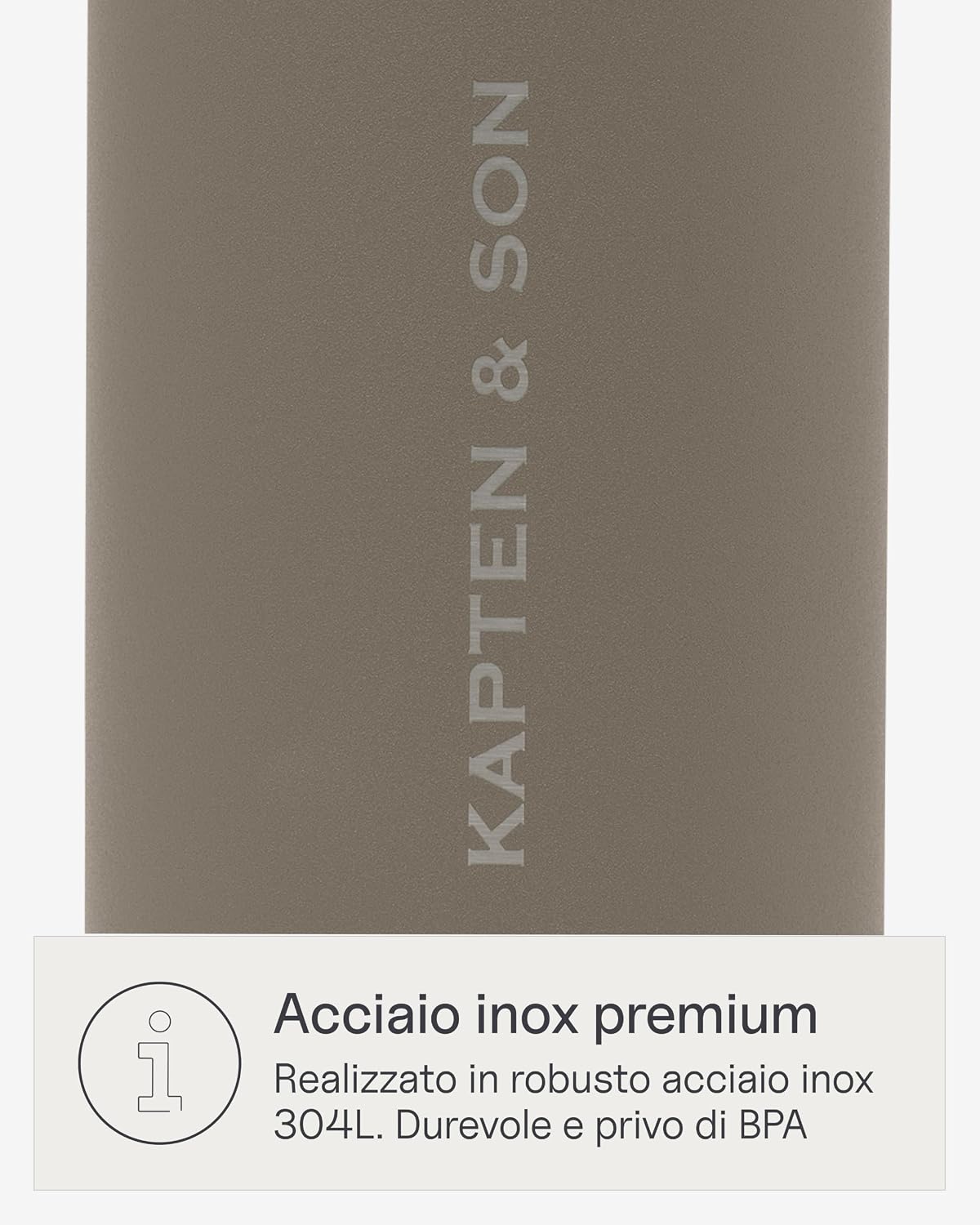 Detalle de Kapten & Son Borraccia termica 750 ml marrone – inox, anti-perdita e lavabile in lavastoviglie