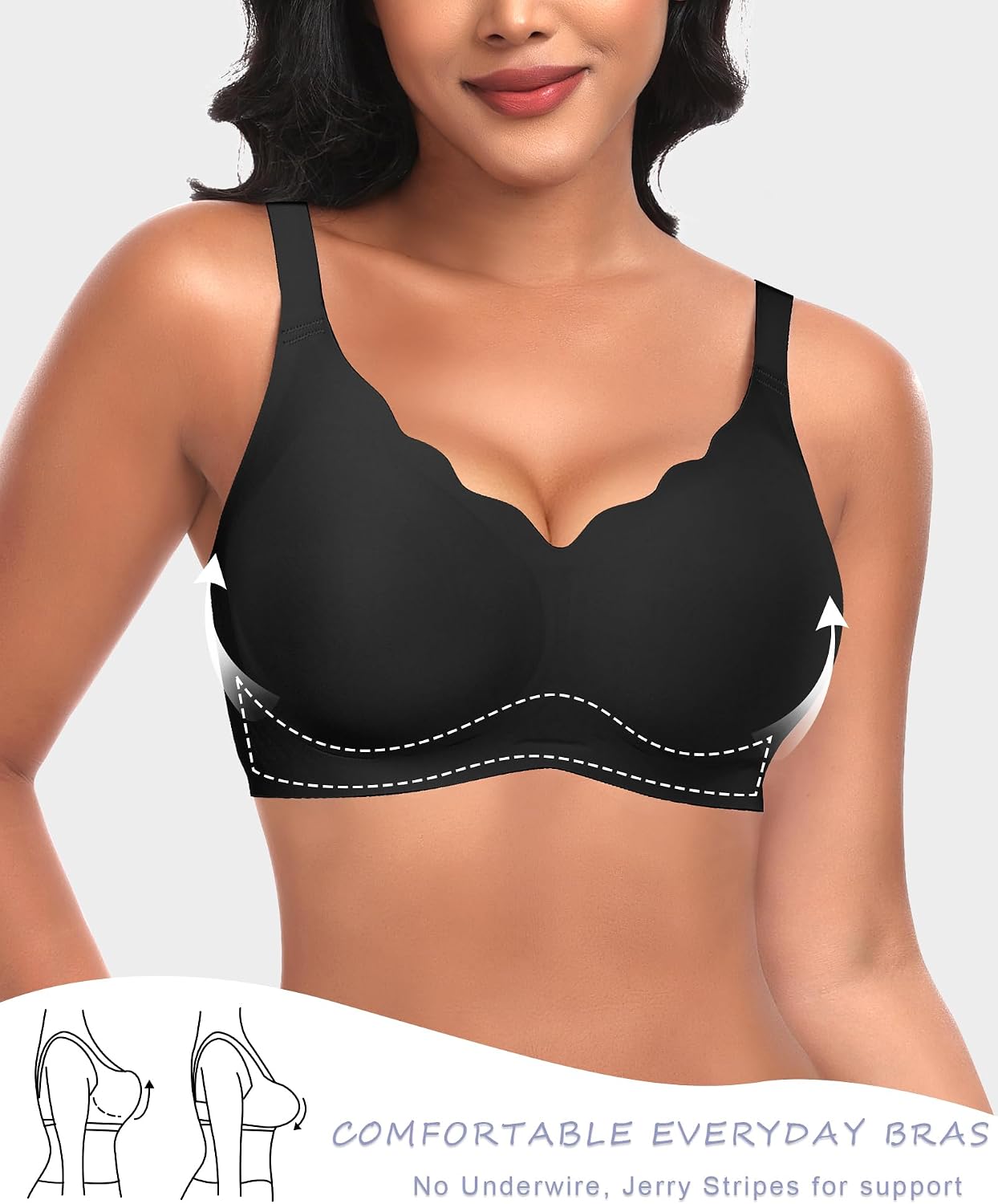 Detalle de Ganado WNBR003 Wireless Jelly Bra, Seamless Padded Full-Coverage