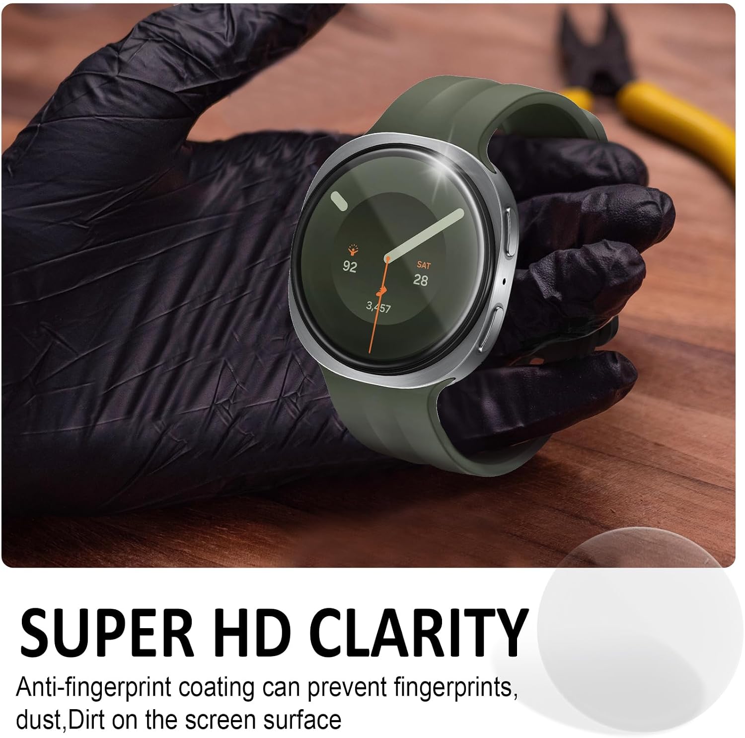 Detalle 2 de SPGUARD Galaxy Watch 9/8 44mm Tempered Glass Screen Protector, 4-Pack
