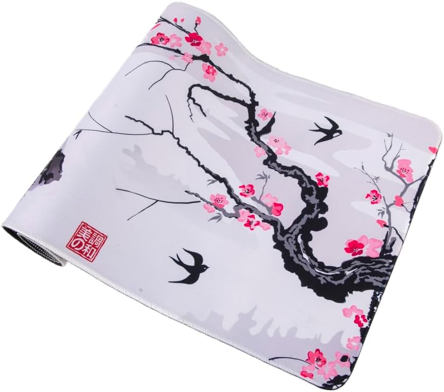 Detalle 2 de lachineuse XXL-musmatta med japanskt körsbärsmotiv, Fuji och pagod