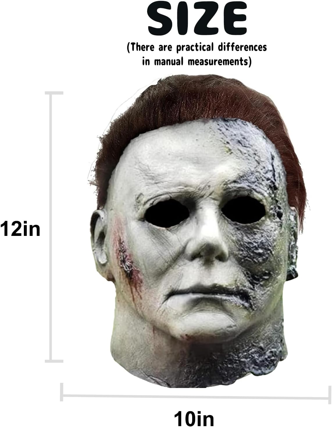 Detalle 2 de CSUJEE Michael Myers Mask, Natural Latex Horror Cosplay for Halloween Parties