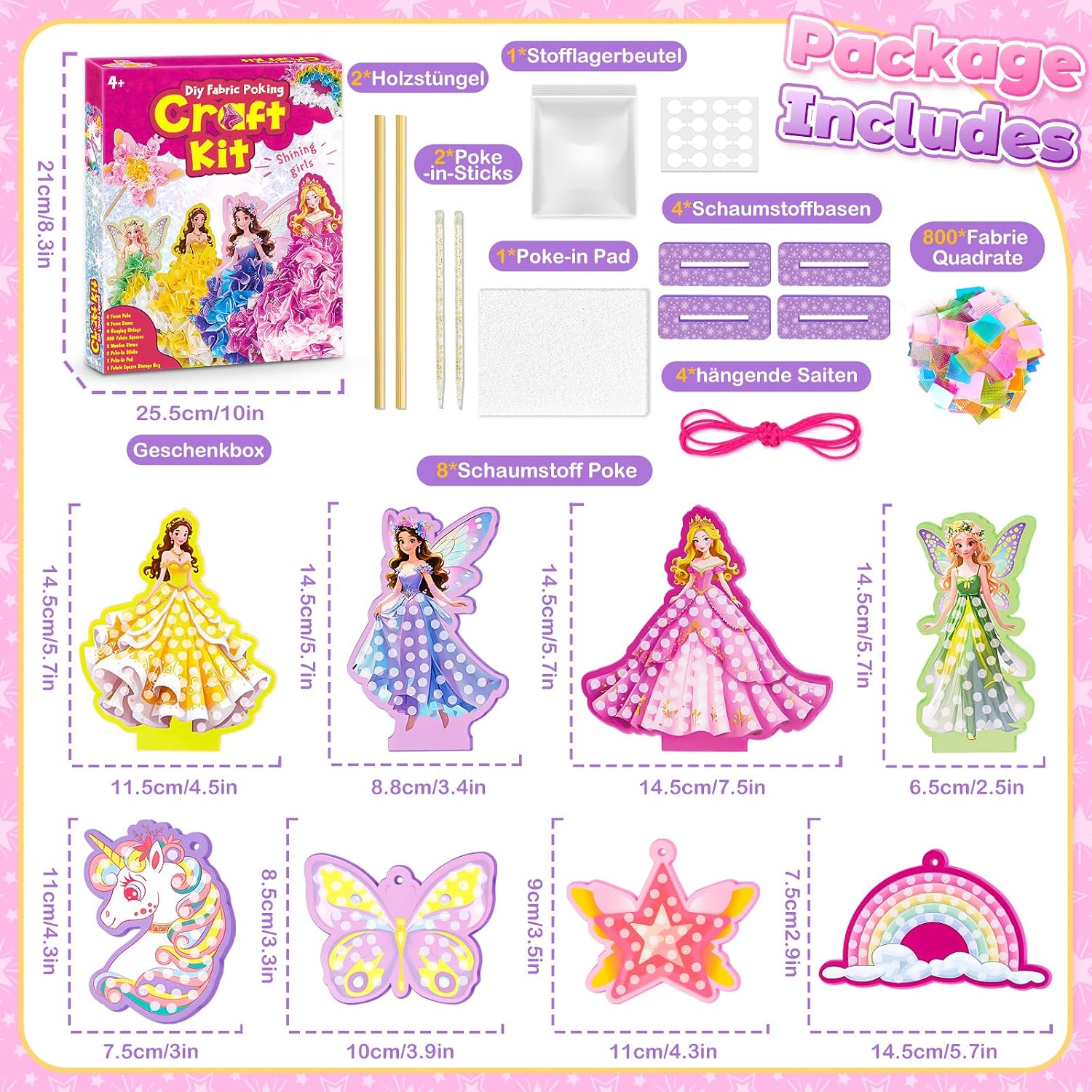 Thumbnail 6 de Prinzessin Bastelset Kinder 800+ Teile