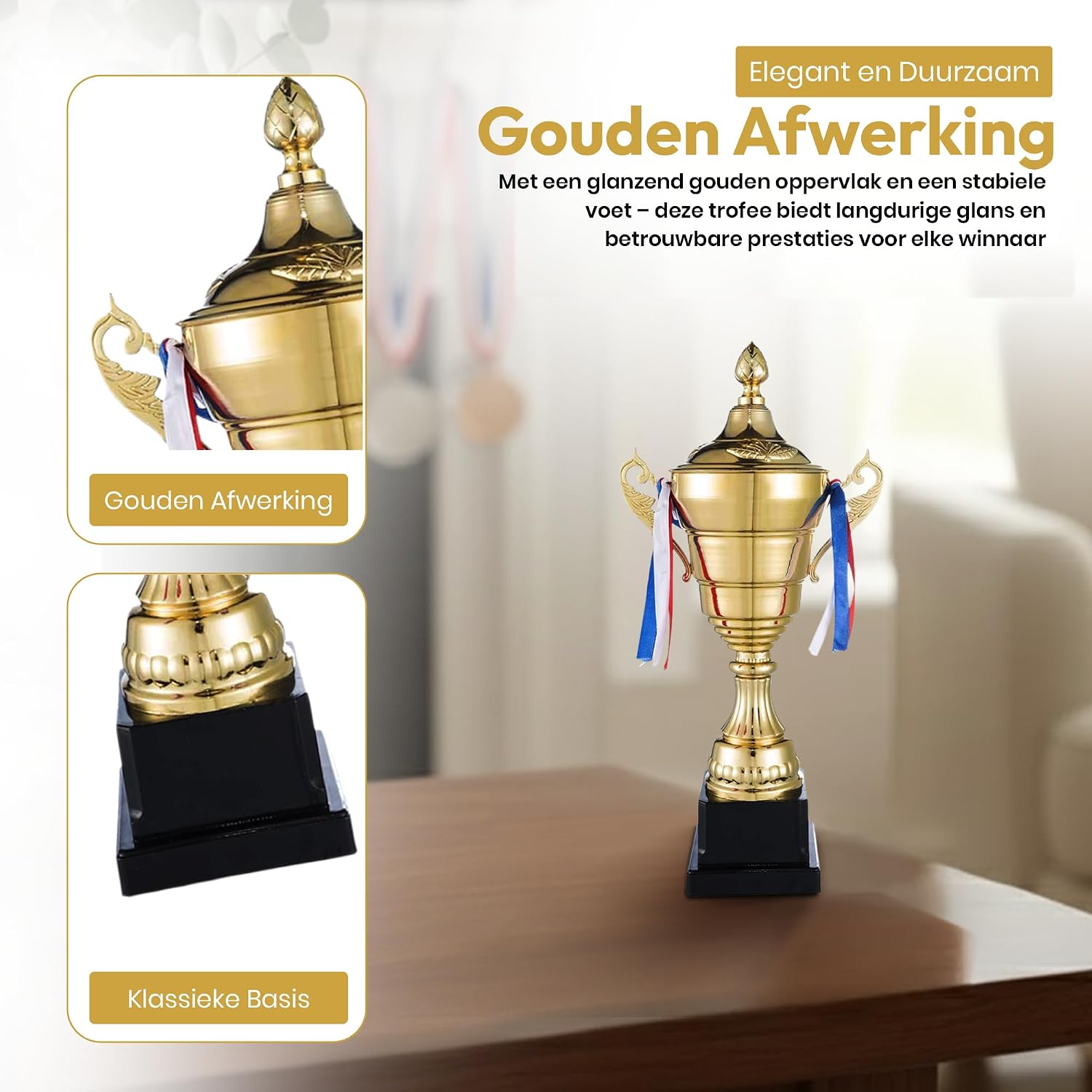 Detalle de GOODS+GADGETS Winnende kopjes: goudkleurige kunststof bekers voor koude dranken
