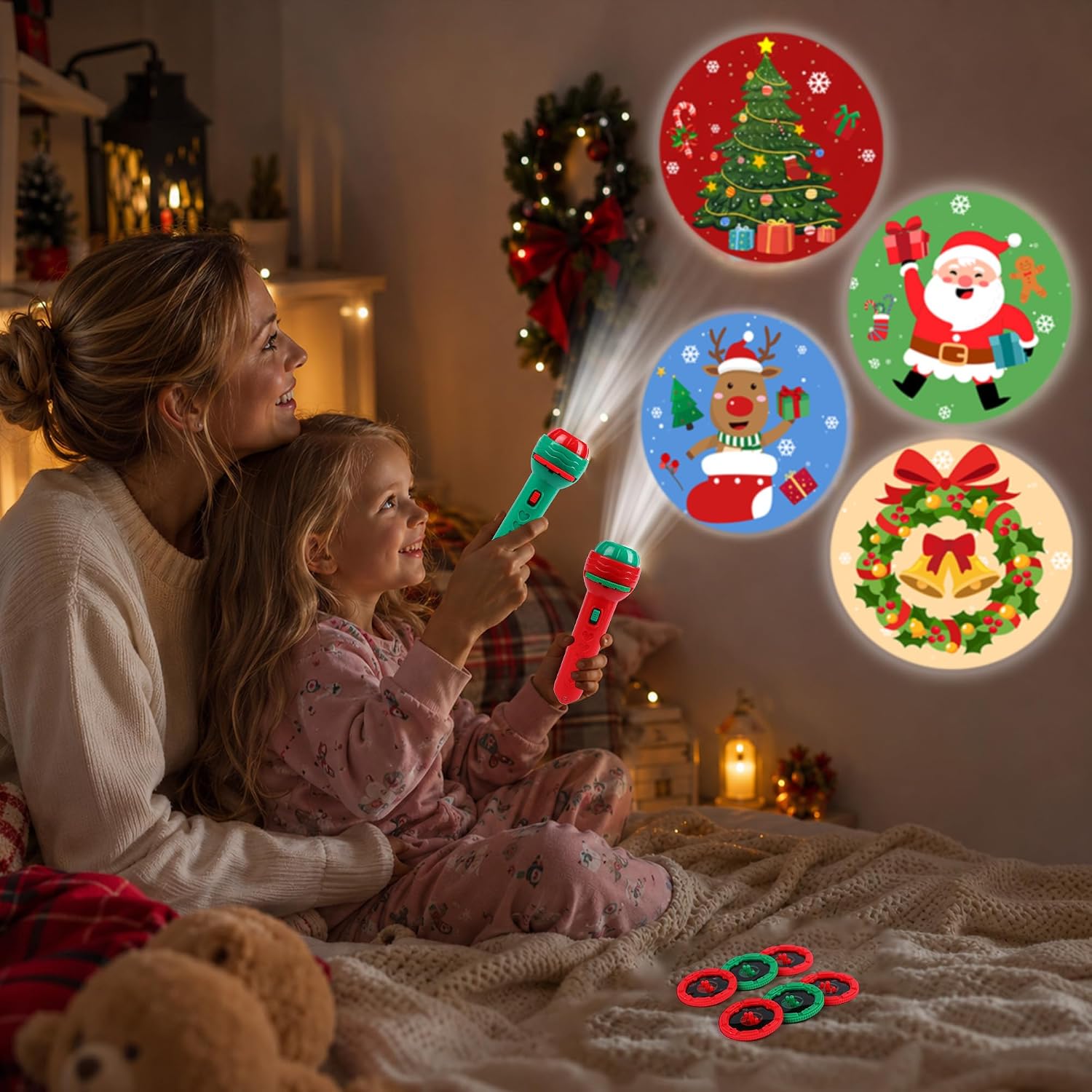 Detalle 2 de Sauyoza flashlight projectors Christmas Projector Toys, 12-Pack with 36 Discs