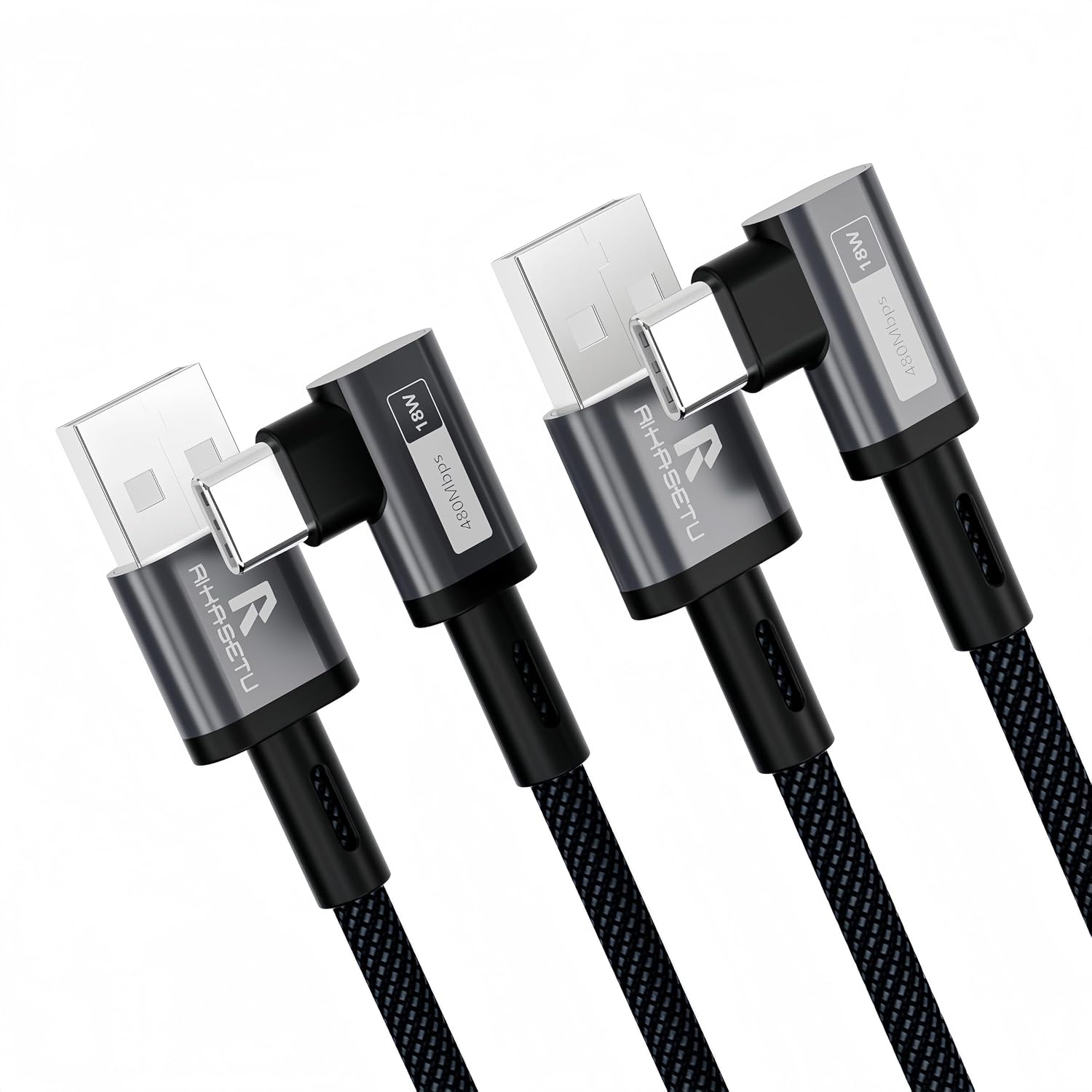Detalle de USB A to USB-C Cable 4FT, 2-Pack: Fast Charging & Durable Data Transfer for Your USB-C Devices