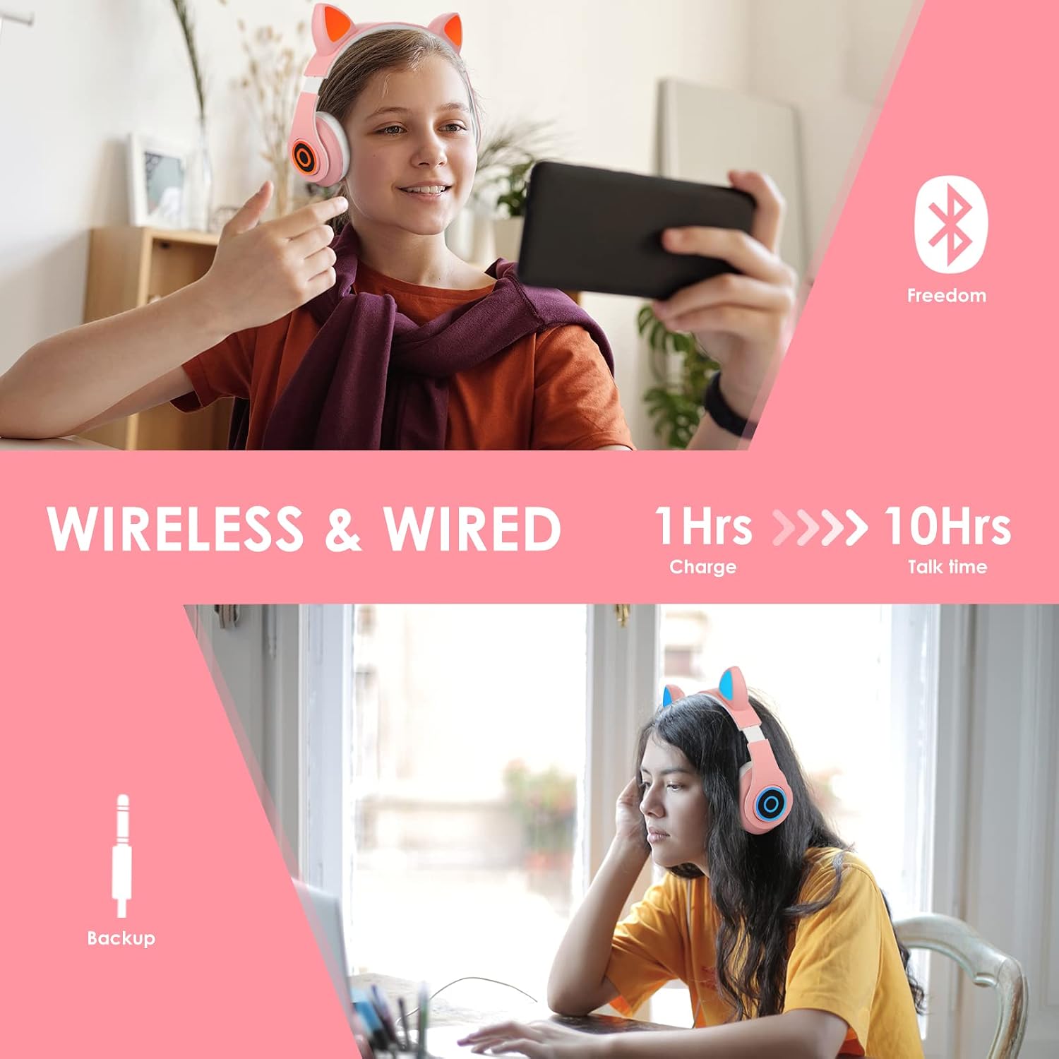 Thumbnail 5 de Sendowtek Wireless Headphones Cute Cat Ear Bluetooth