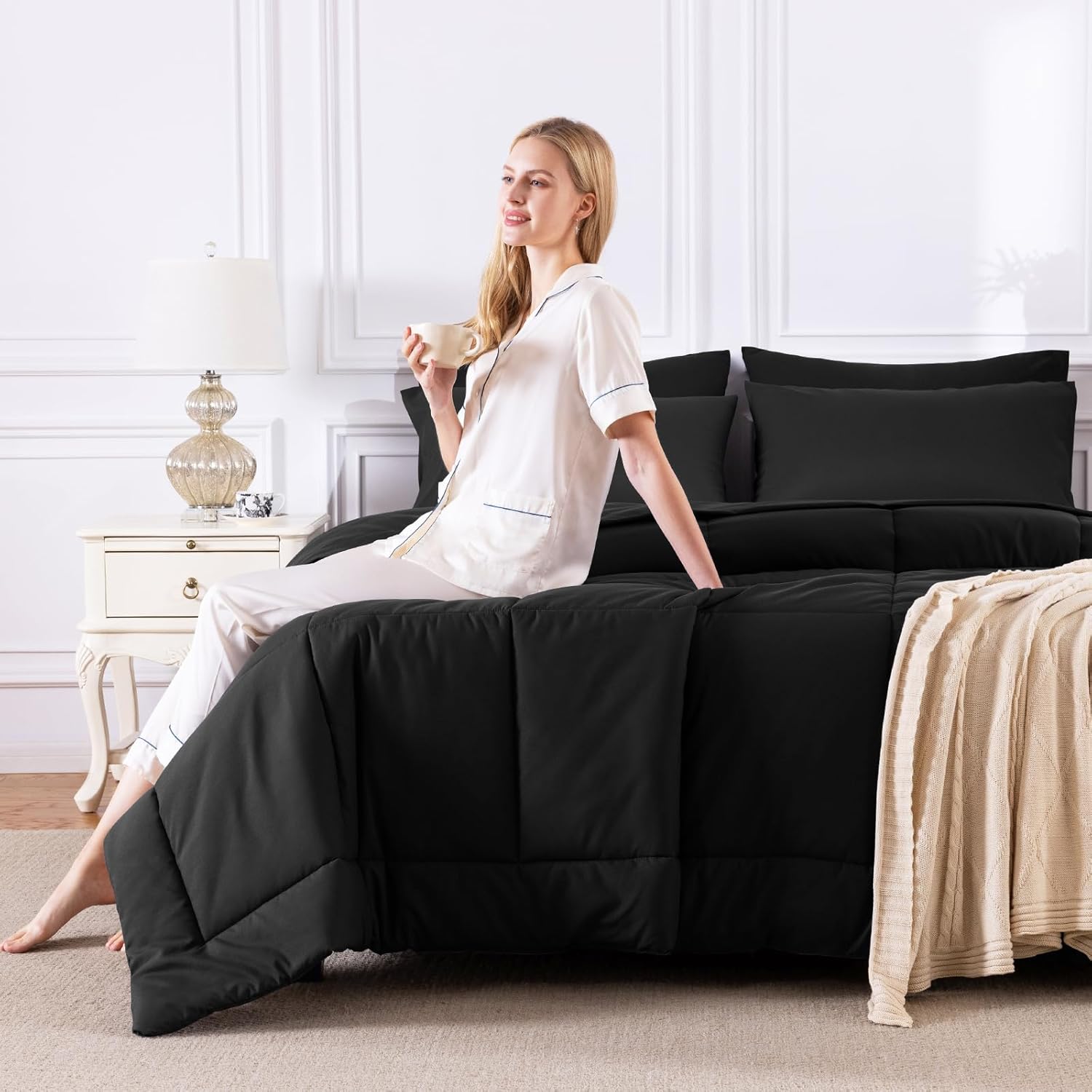 Thumbnail 6 de CozyLux Queen Comforter Set 7 Piece