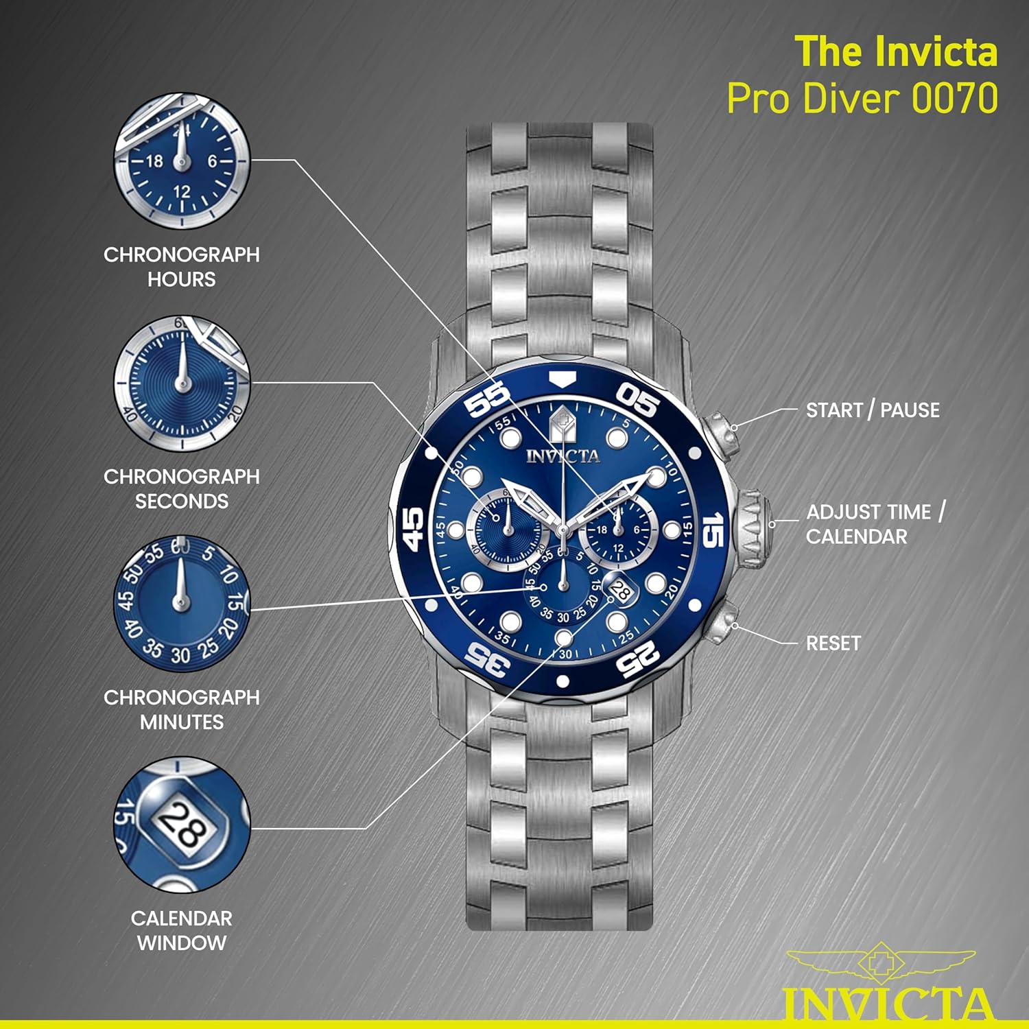 Thumbnail 3 de Invicta Pro Diver Montre Homme 48 mm – Mouvement Quartz en Acier Inoxydable