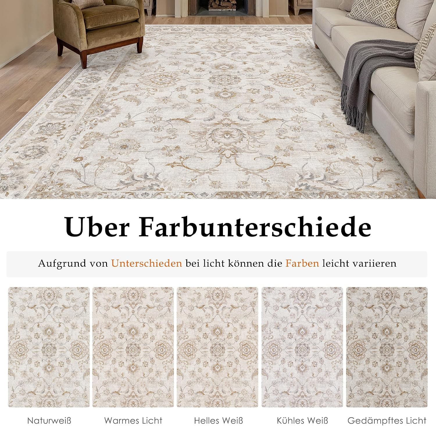 Thumbnail 1 de PureCozy Beige Teppich 80x150 cm für Wohnzimmer