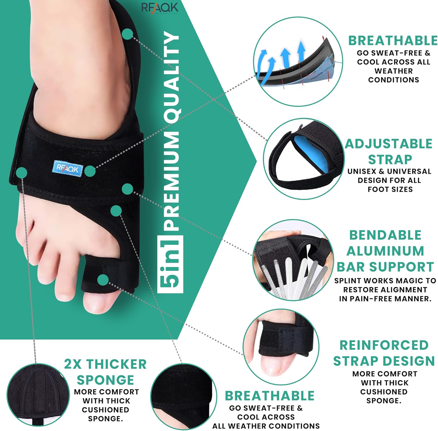 Thumbnail 5 de RFAQK Bunion Corrector Kit, 11-Piece Toe Separators and Splints