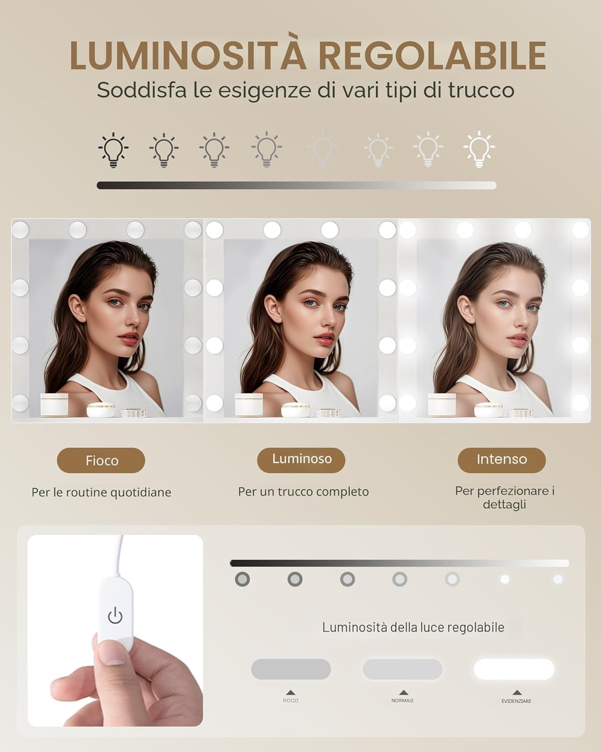 Detalle 2 de Hzuaneri DT41303XEU Toeletta con specchio regolabile