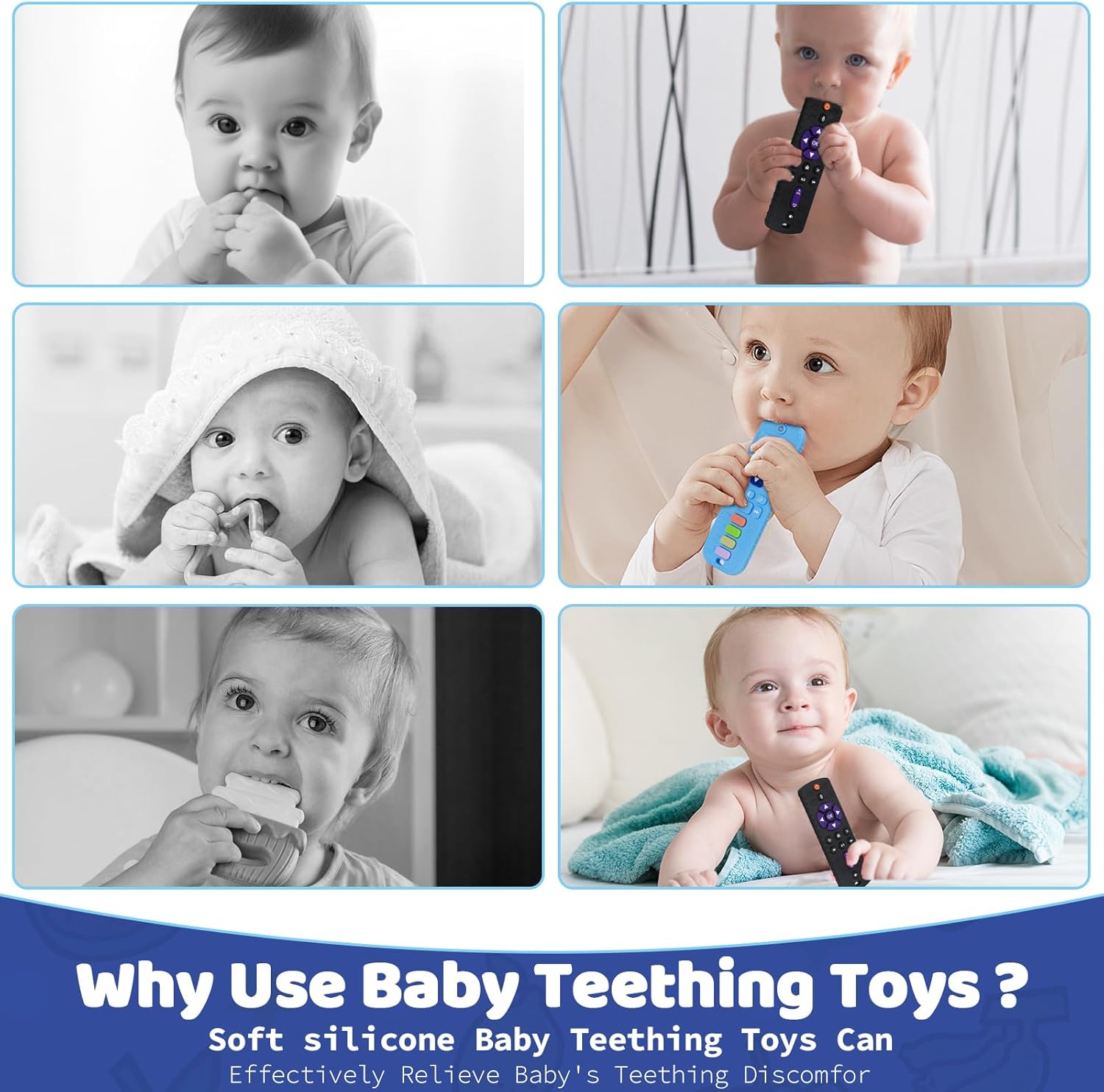 Thumbnail 4 de Zikenis Massaggia-gengive per neonati 2 pezzi, giocattolo telecomando per dentizione 0–12+ mesi (senza BPA)