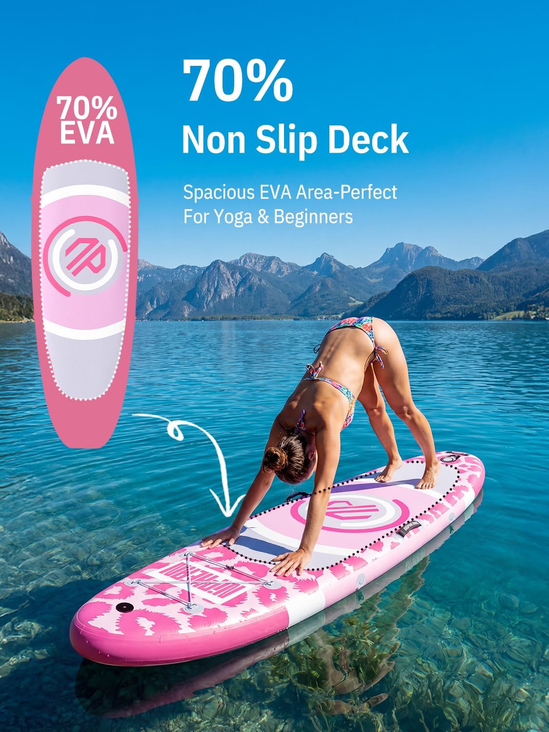 Detalle de Niphean Ultra-Light Inflatable Paddle Board (10') with StabilTrac Fin and All-in-One Accessories