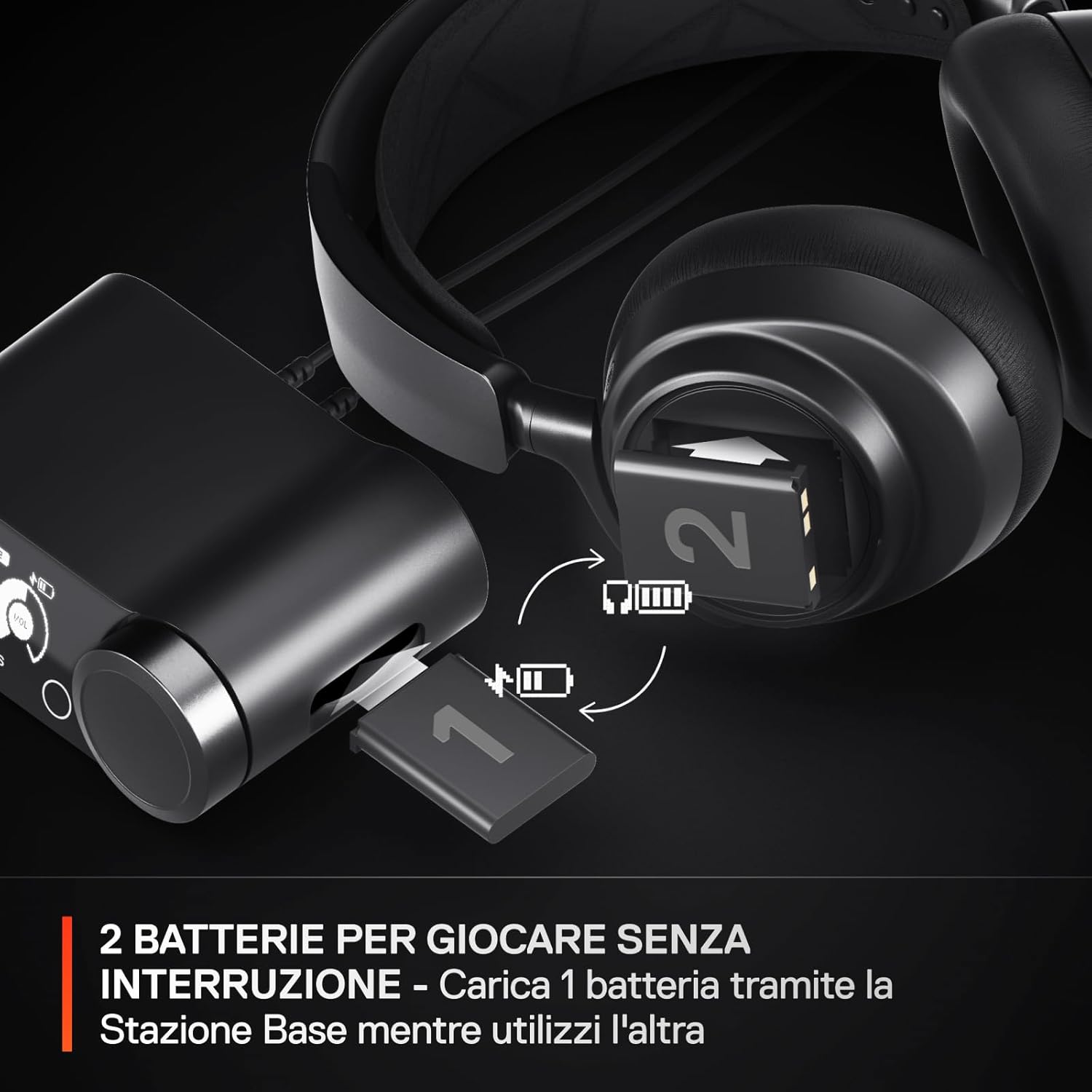 Thumbnail 4 de SteelSeries Arctis Nova Pro Wireless: cuffie gaming wireless multi-sistema con cancellazione attiva del rumore